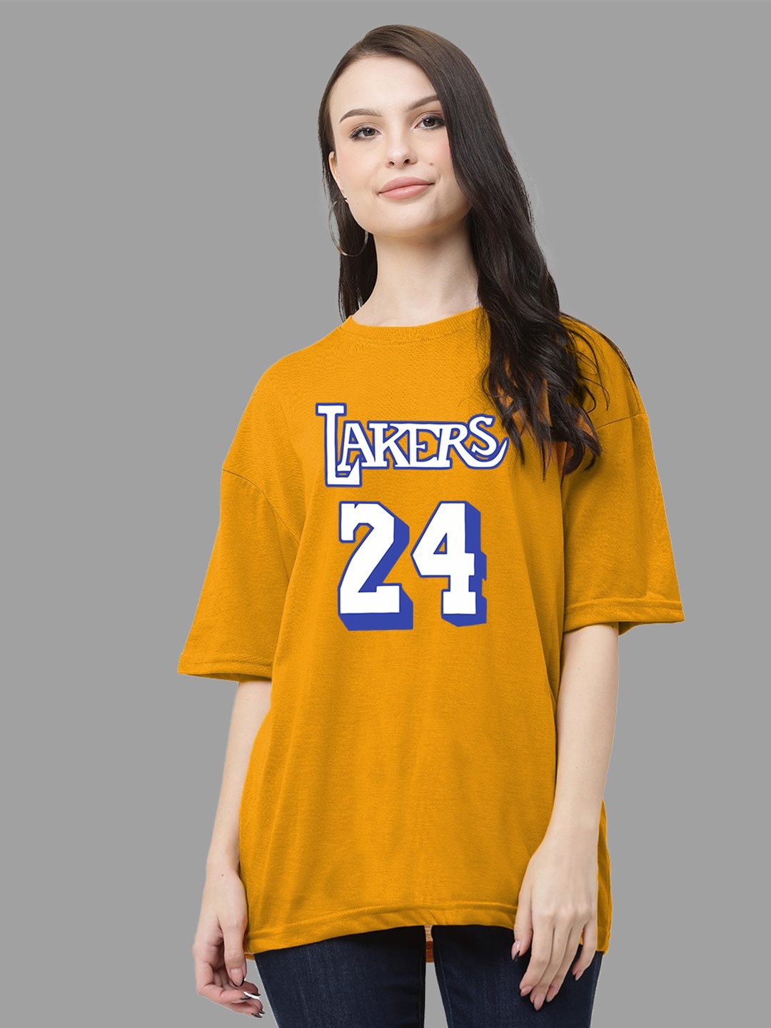 

Leotude Printed Oversized T-shirt, Mustard