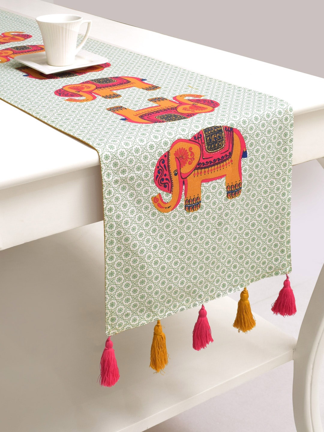 

BLANC9 Green & Yellow Pure Cotton Table Runner
