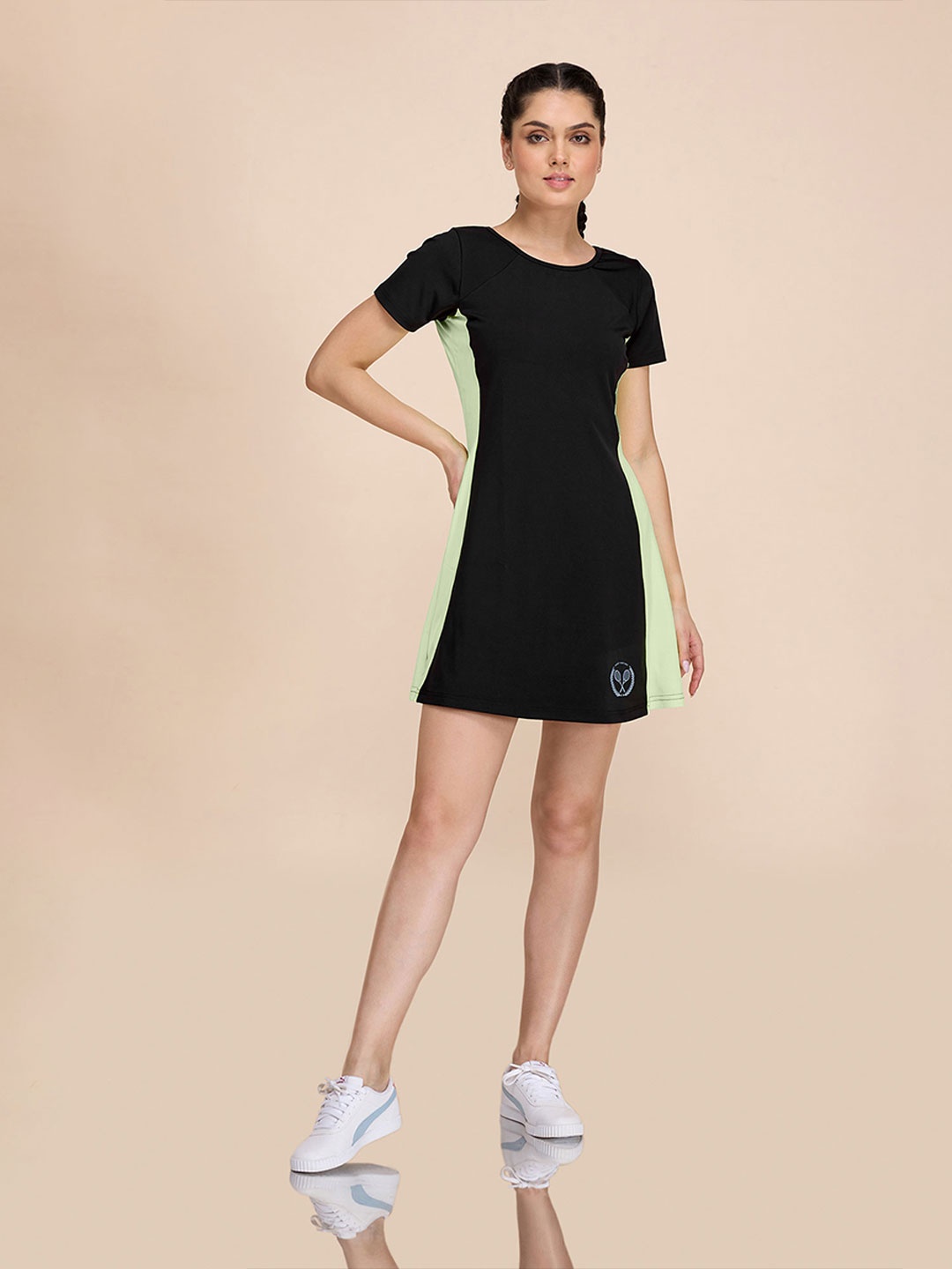 

KICA Round Neck A-Line Mini Dress, Black