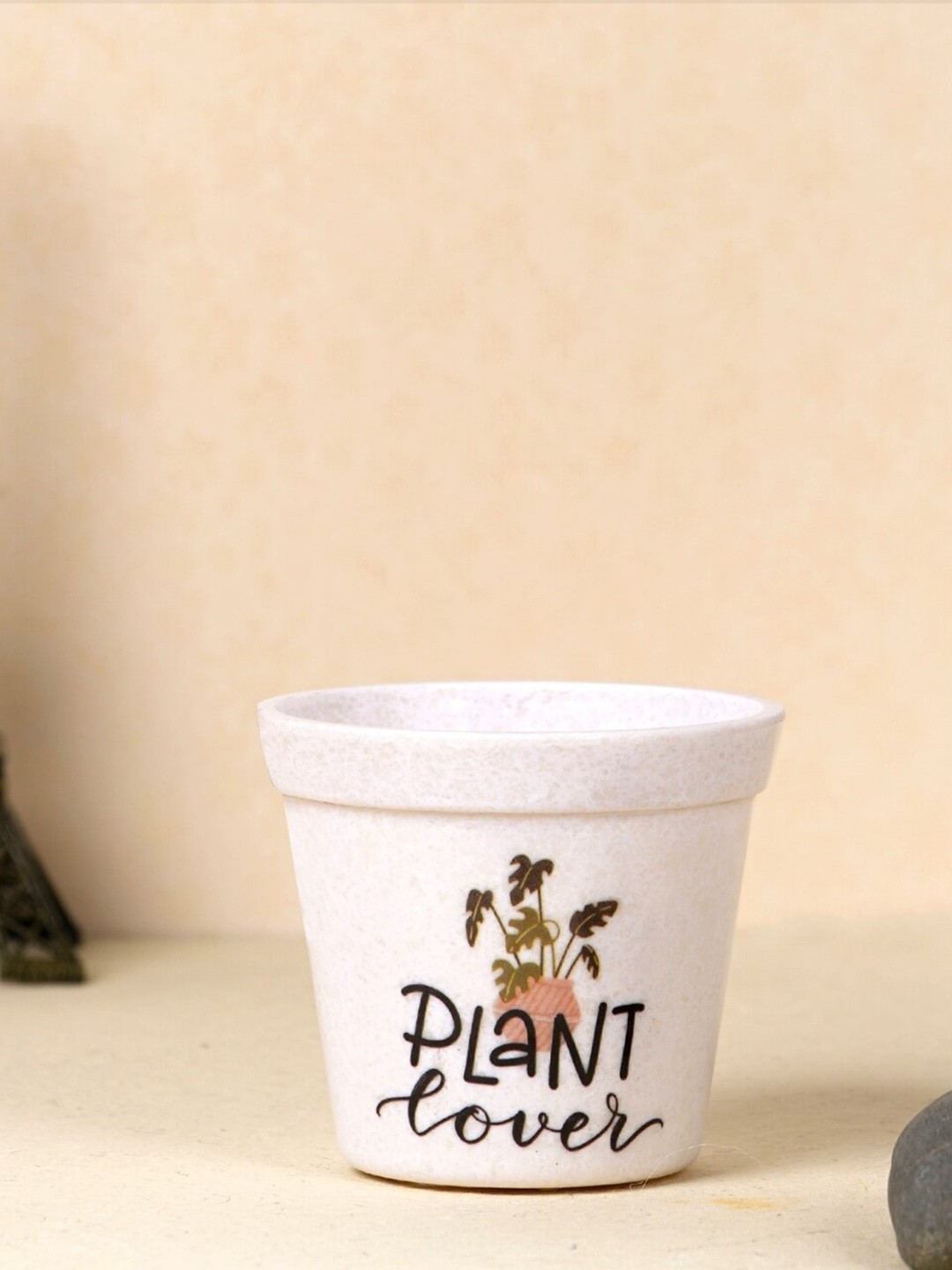 

ecofynd Jennie Printed Melamine Planters, White