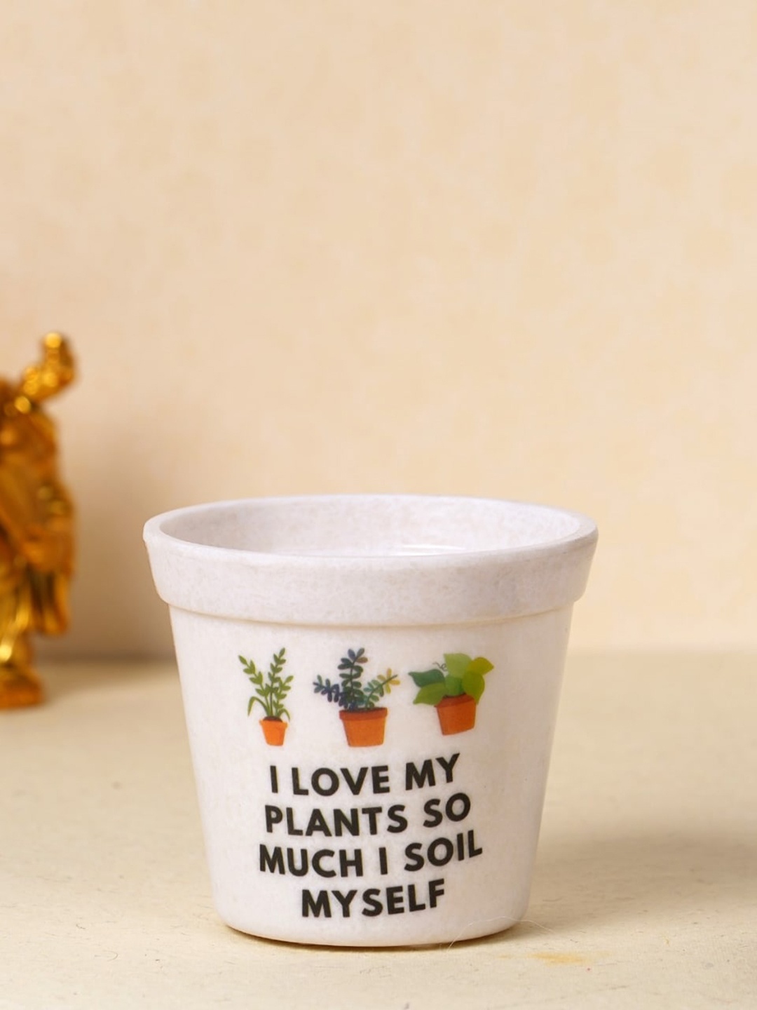 

ecofynd Rio Printed Melamine Planters, White