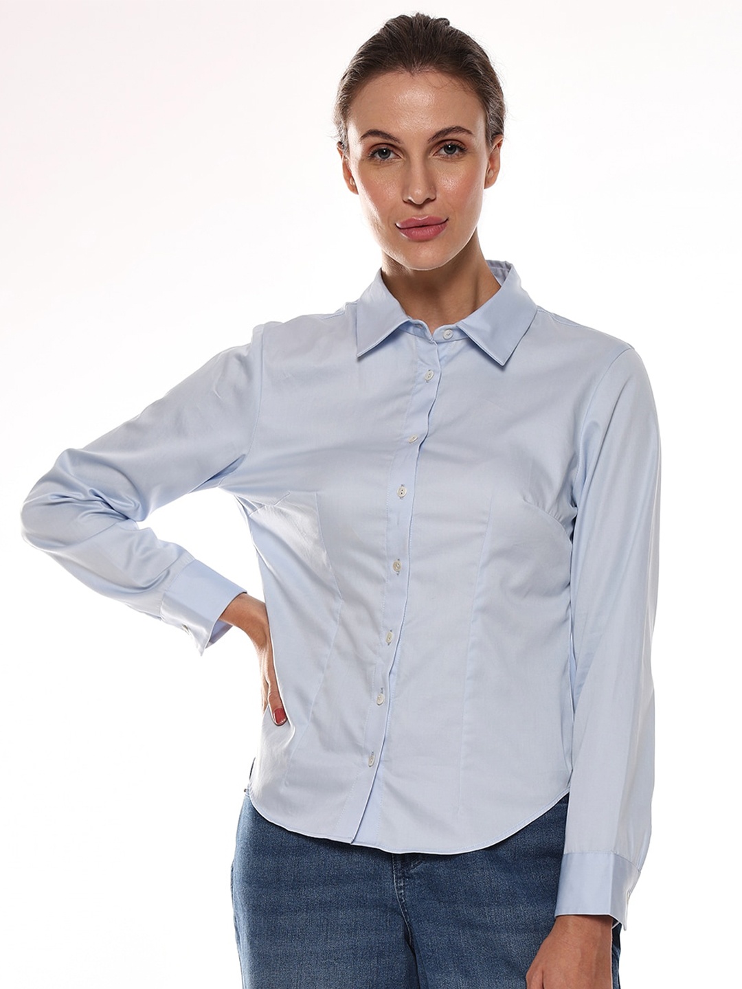 Gazillion Classic Spread Collar Tailored Fit Formal Shirt, Blue