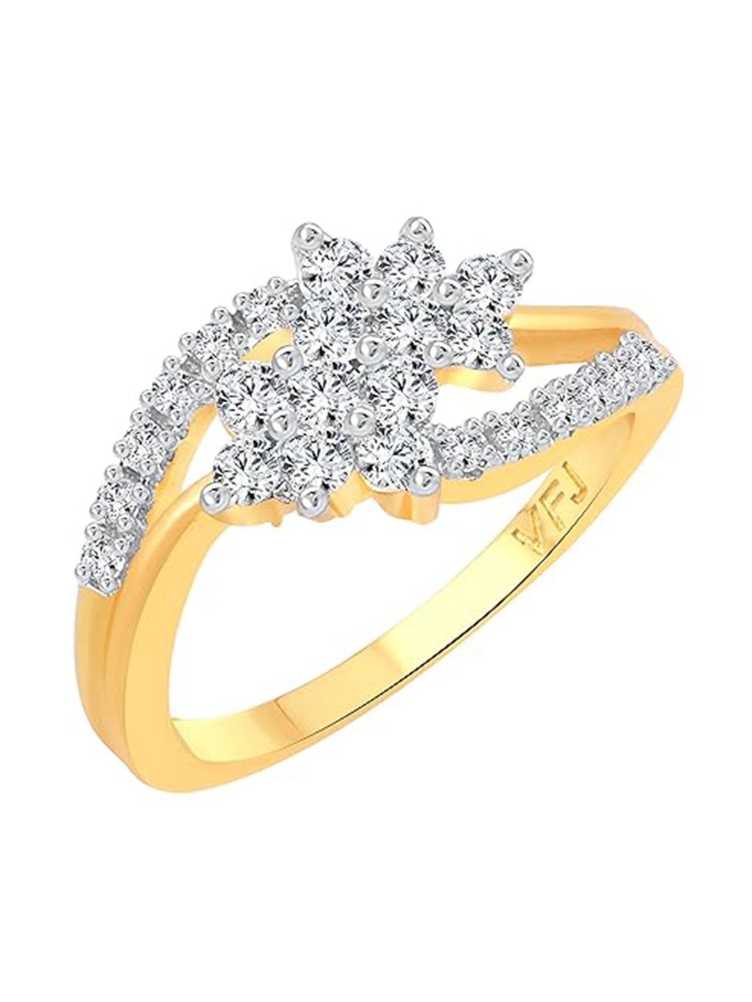 

Vighnaharta Gold-Plated Cubic Zirconia Finger Ring