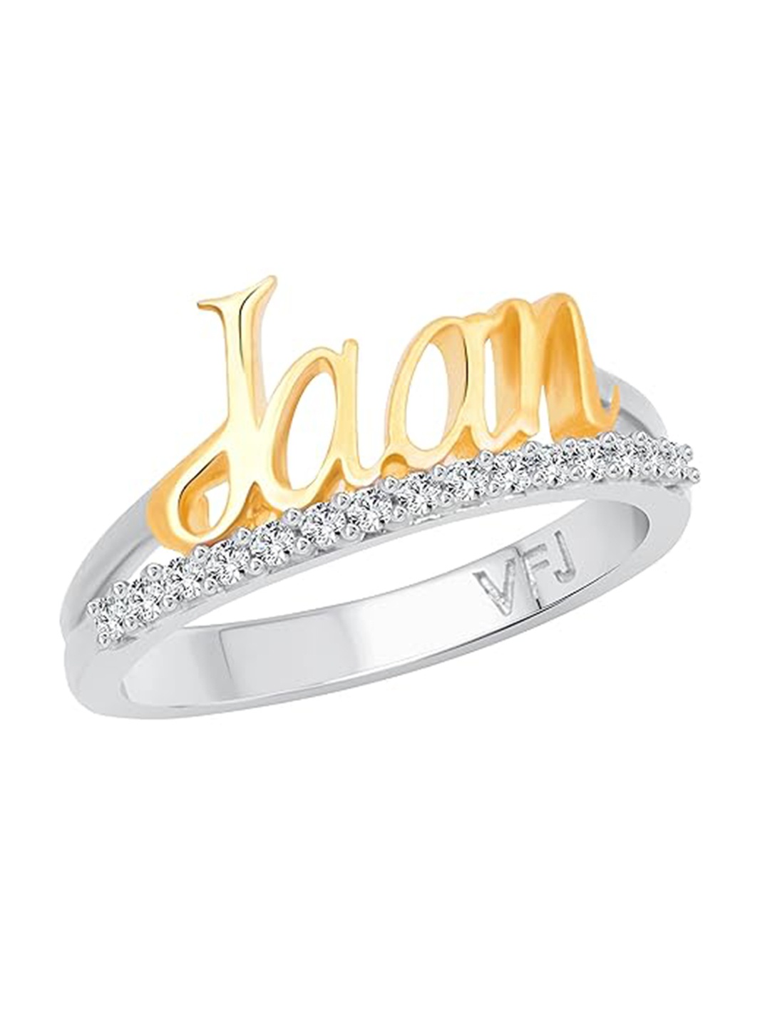 

Vighnaharta Rhodium Plated & AD Studded Finger Ring, Silver