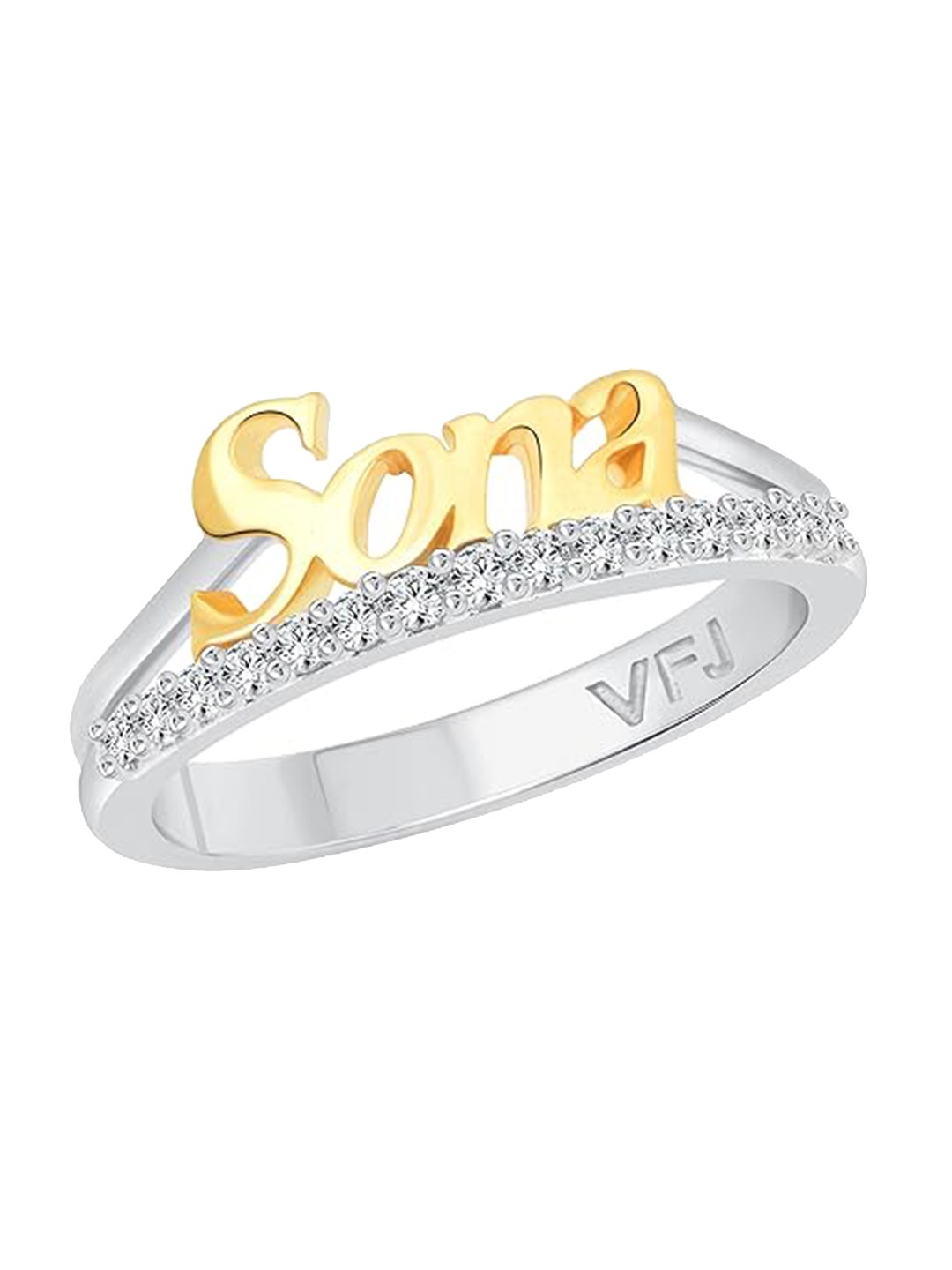 

Vighnaharta Rhodium Plated & CZ Studded Finger Ring, Silver
