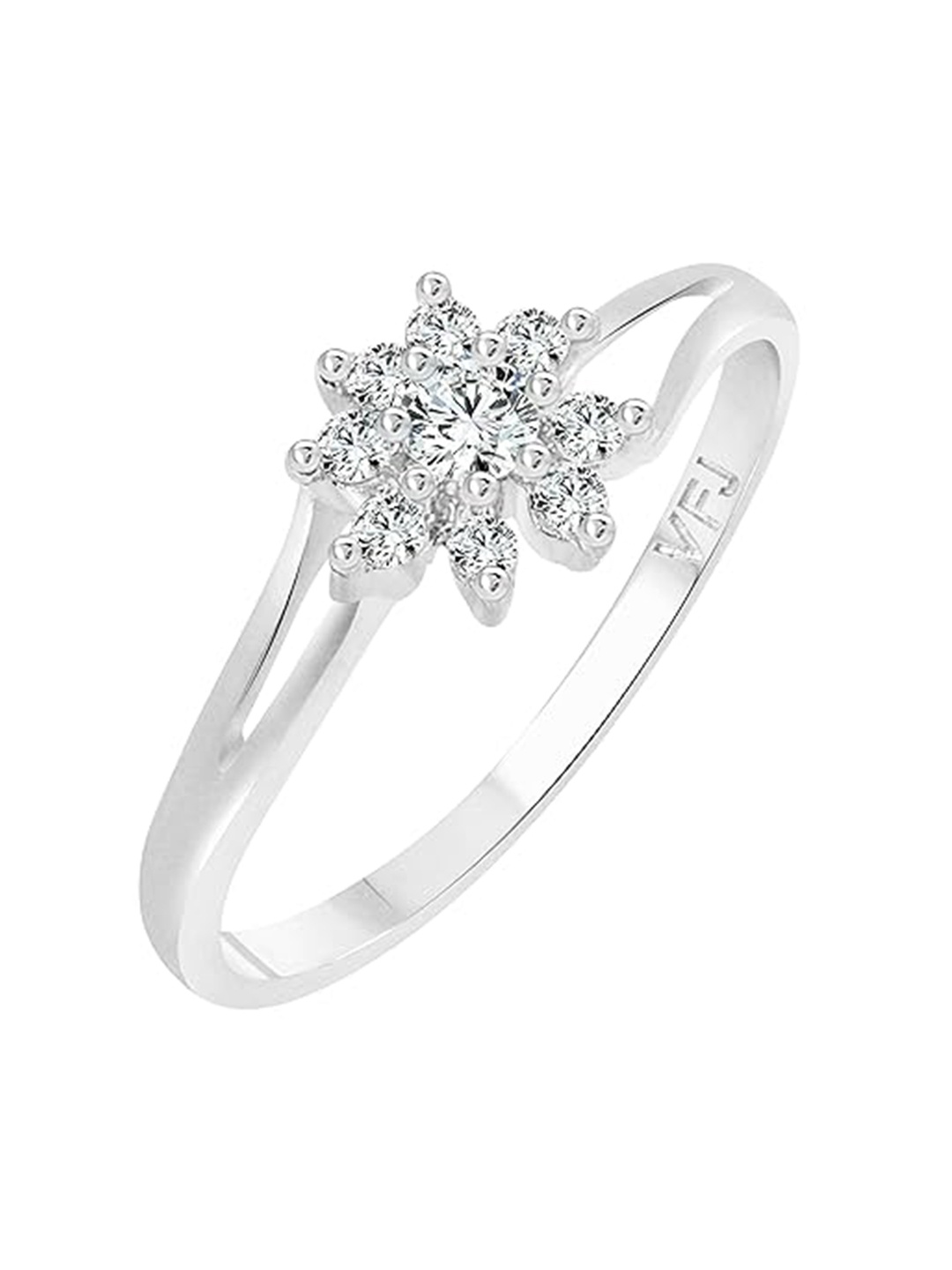 

Vighnaharta Rhodium Plated Cubic Zirconia Studded Finger Ring, Silver