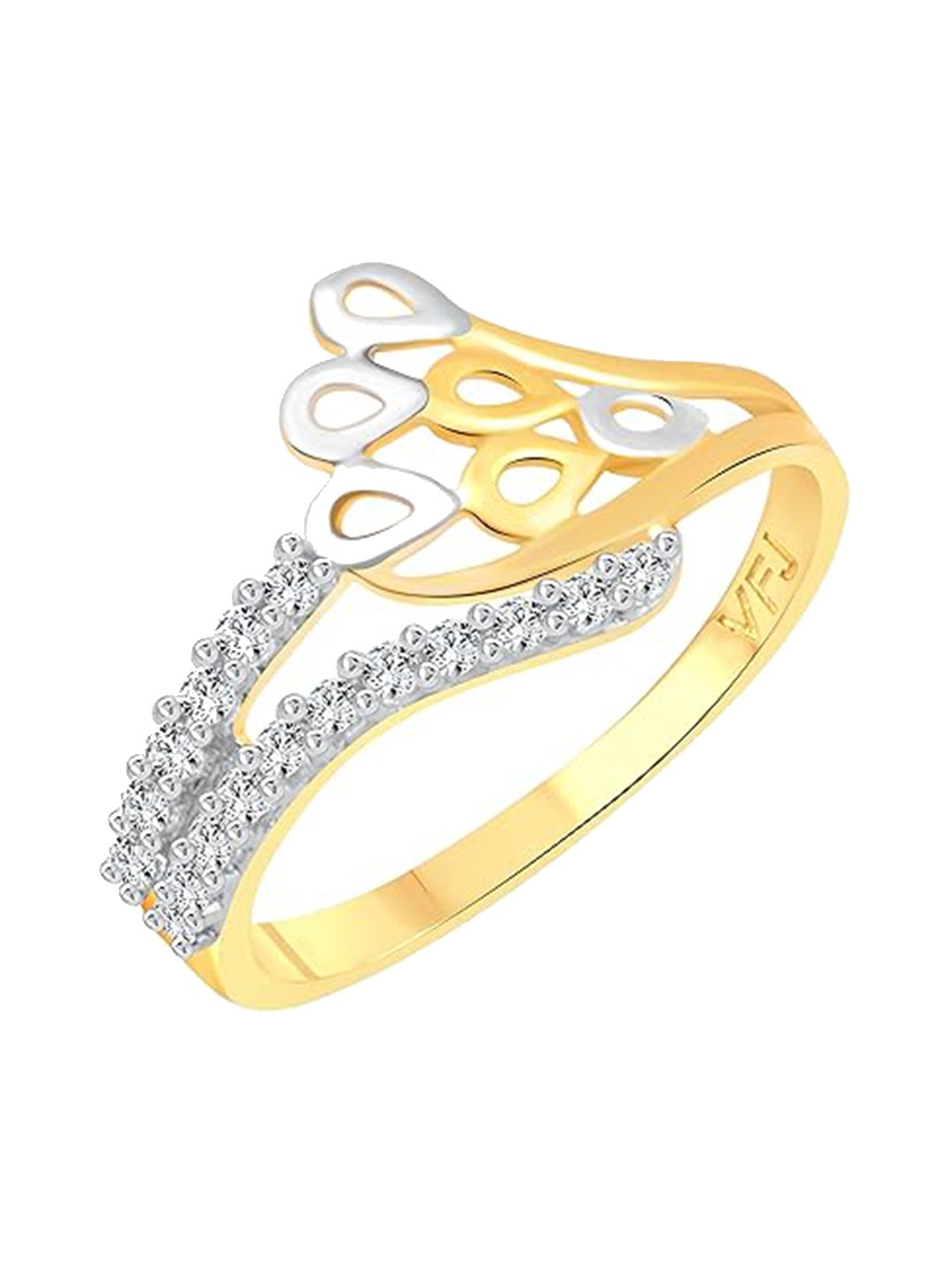 

Vighnaharta Gold Plated & CZ Studded Finger Ring