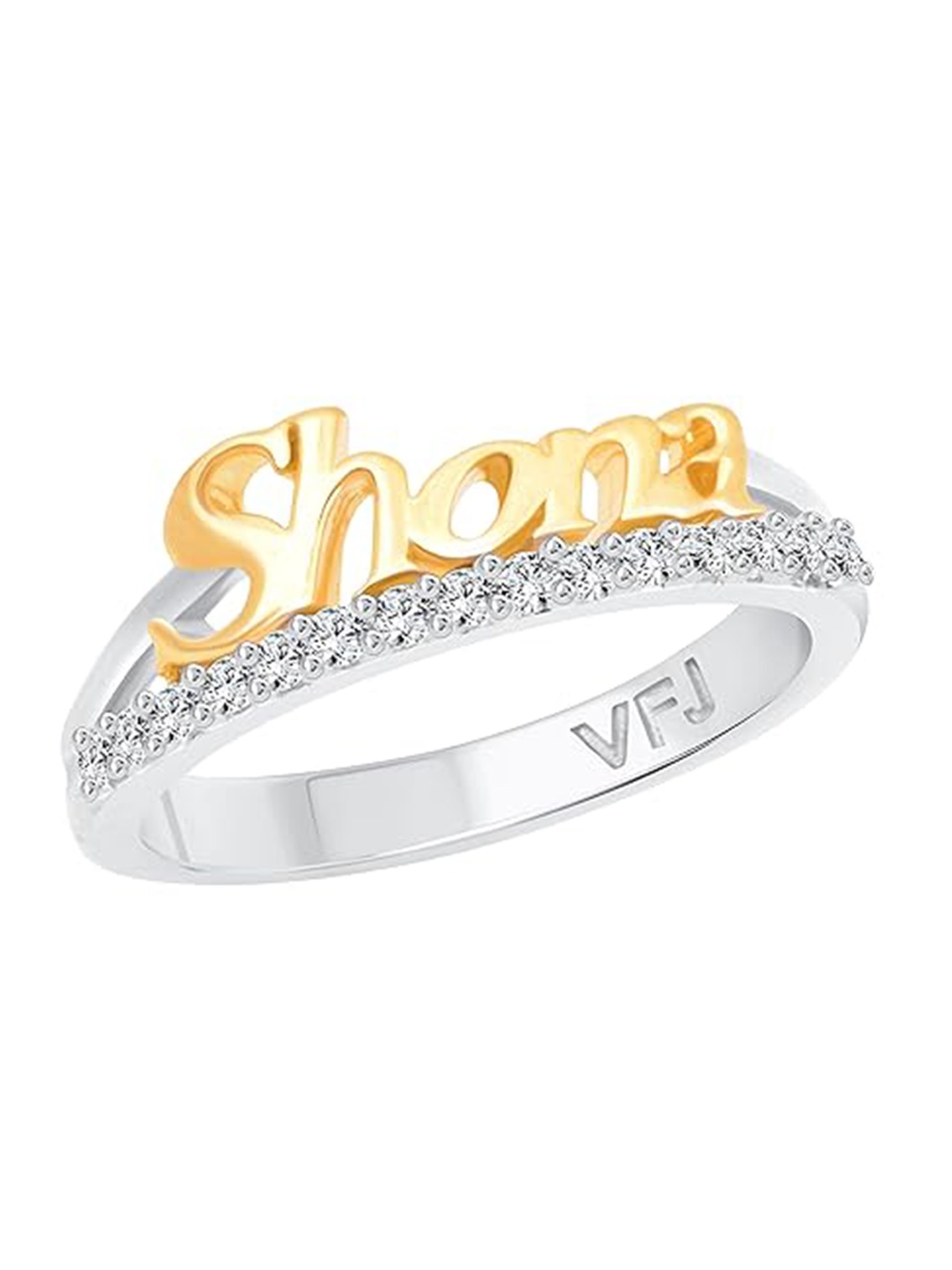 

Vighnaharta Rhodium Plated & CZ Studded Finger Ring, Silver