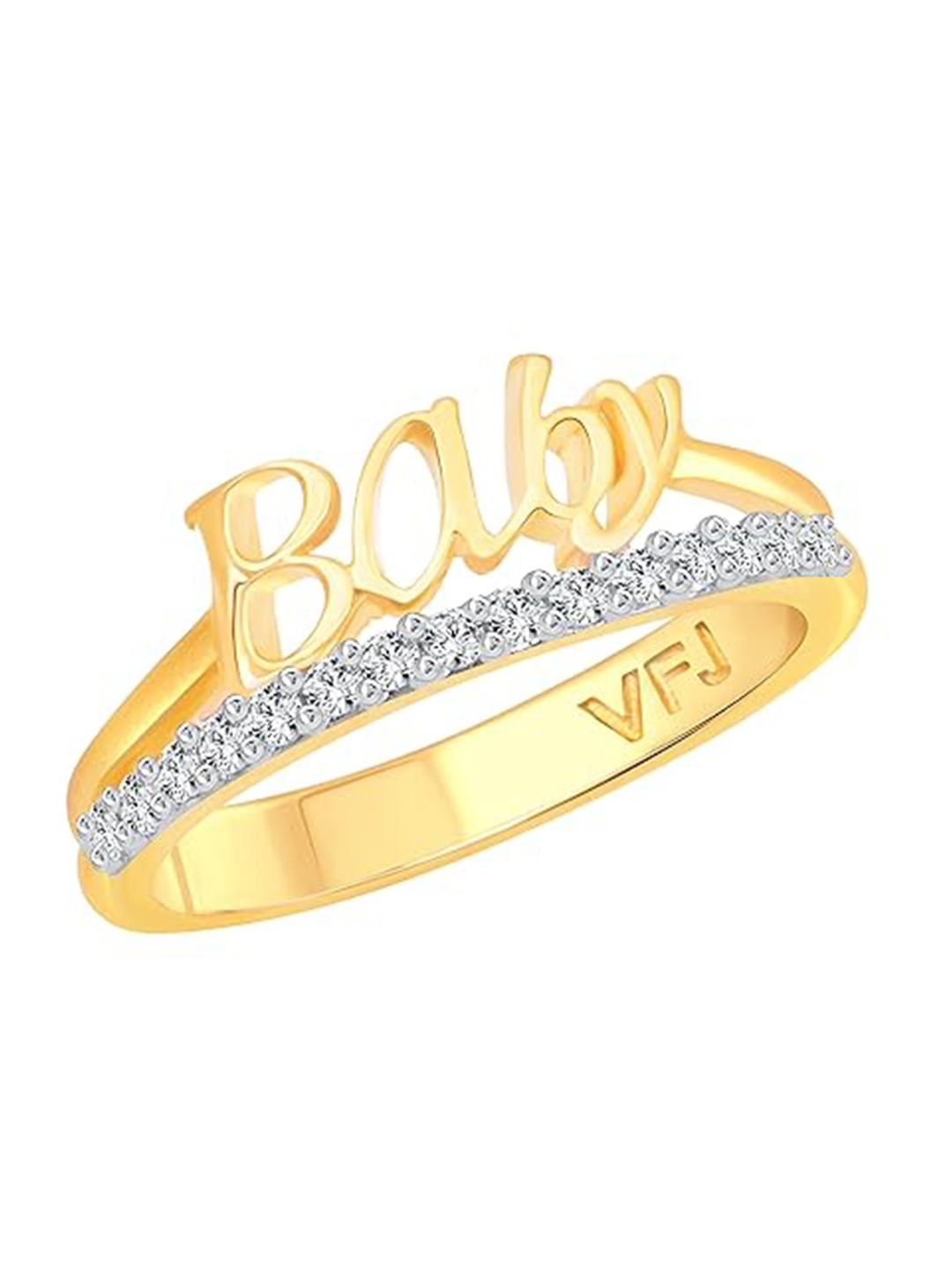 Vighnaharta Gold Plated Cubic Zirconia Studded Finger Ring