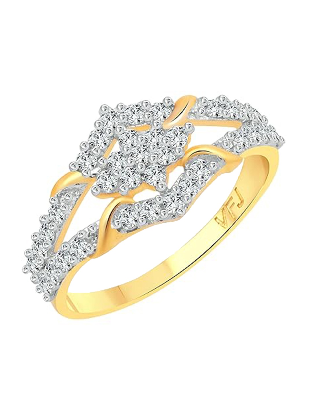 

Vighnaharta Gold-Plated & CZ Studded Finger Ring