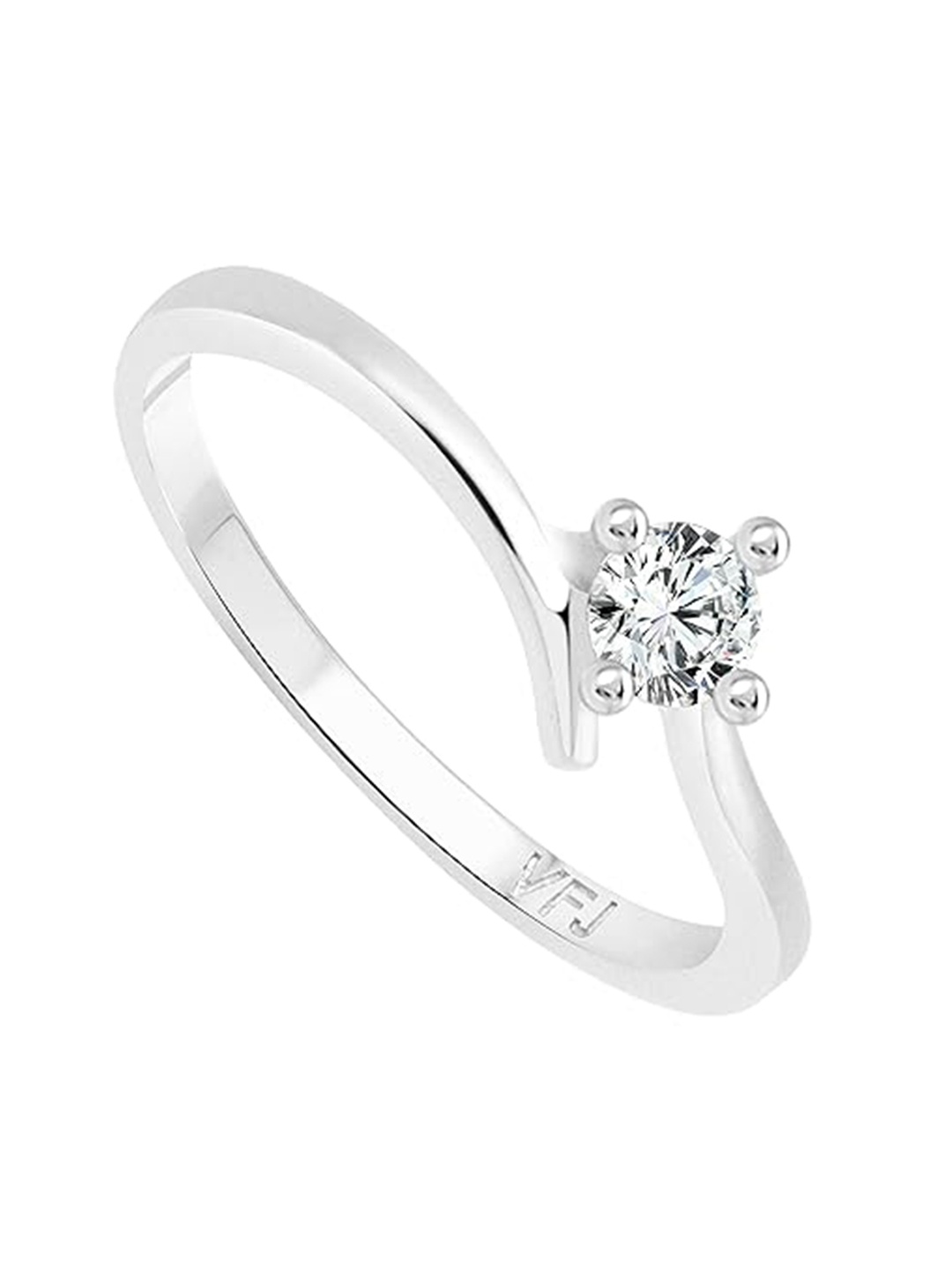 

Vighnaharta Rhodium Plated & CZ Studded Finger Ring, Silver