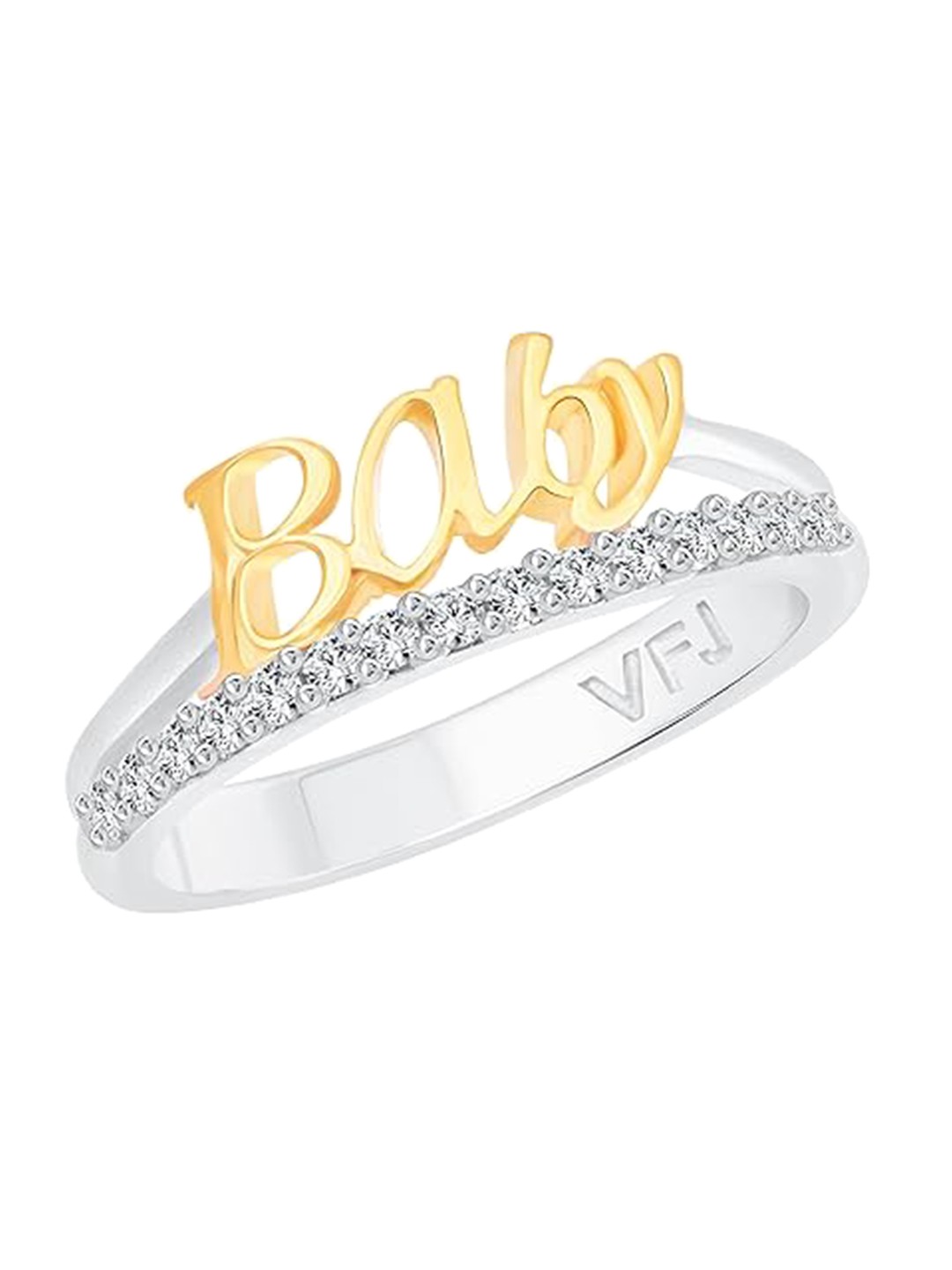 

Vighnaharta Rhodium Plated Cubic Zirconia Studded Finger Ring, Silver