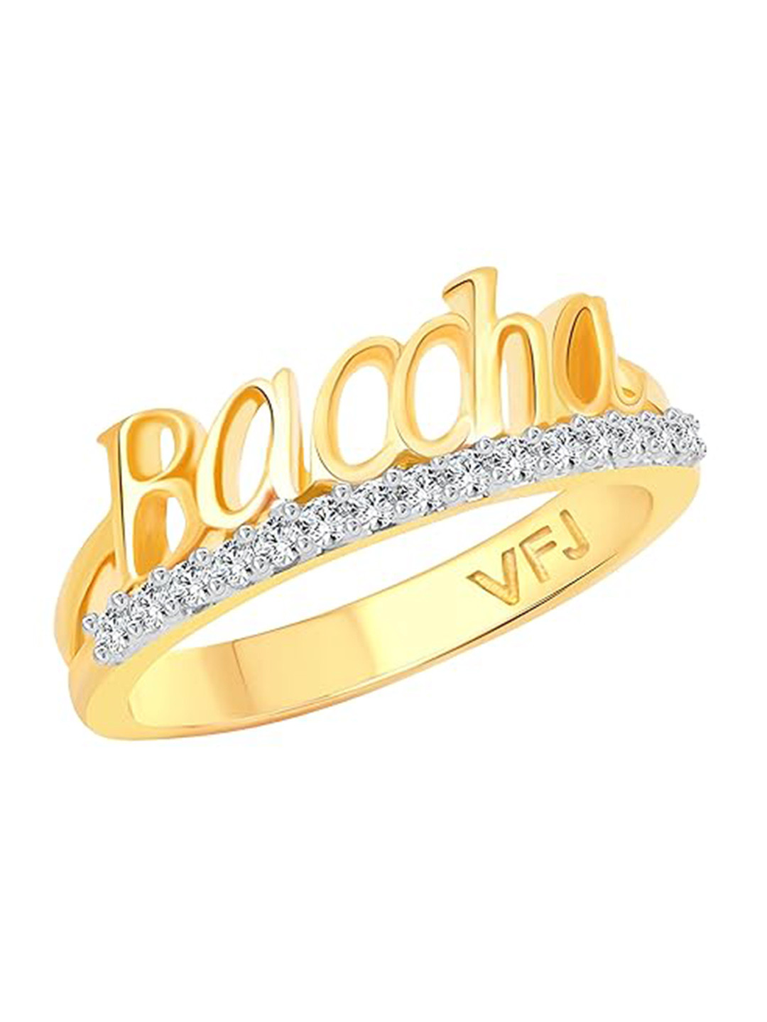 

Vighnaharta Gold-Plated CZ Studded Finger Ring