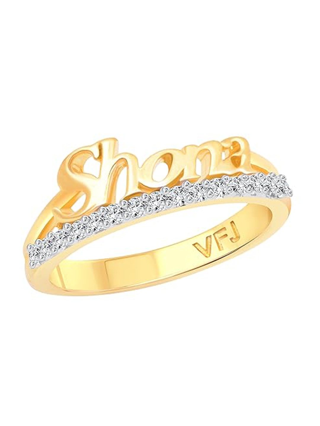 

Vighnaharta Gold Plated & CZ Studded Finger Ring