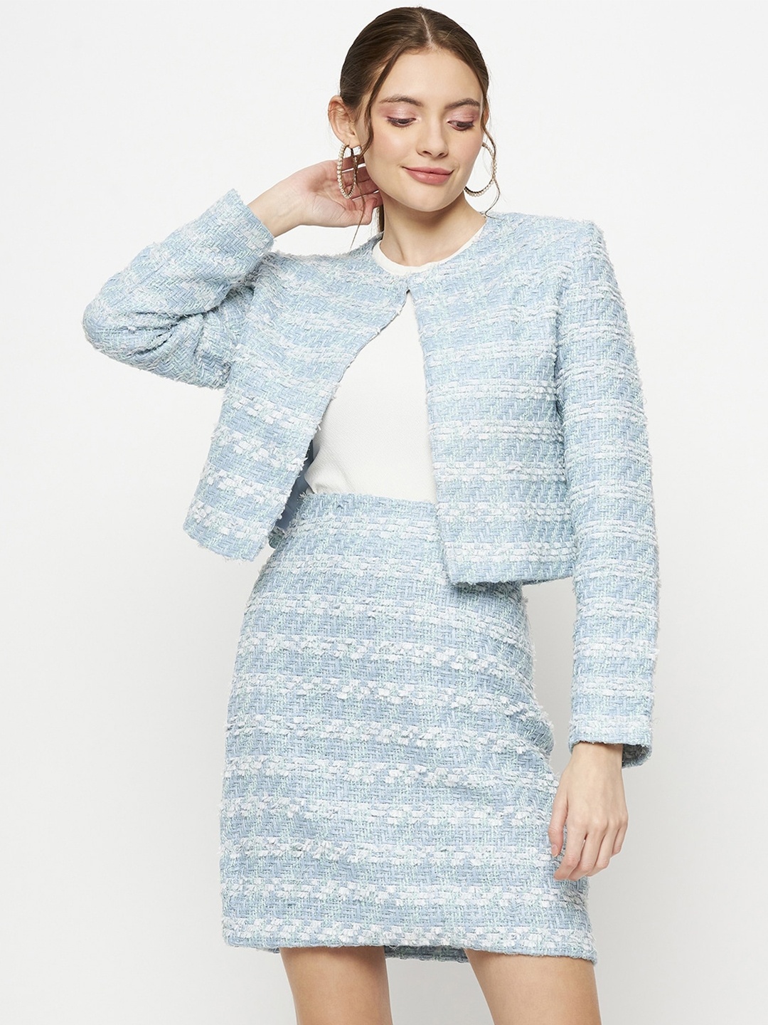 

CAMLA Self Design Coat with Skirt, Blue