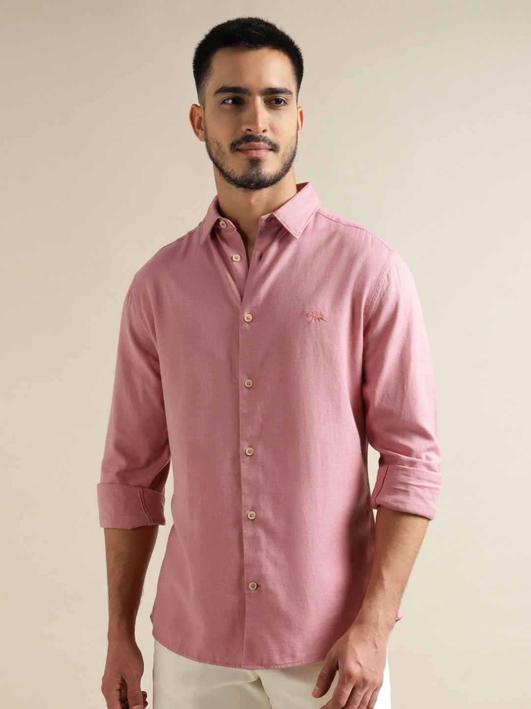 

Andamen Premium Spread Collar Cotton Casual Shirt, Pink