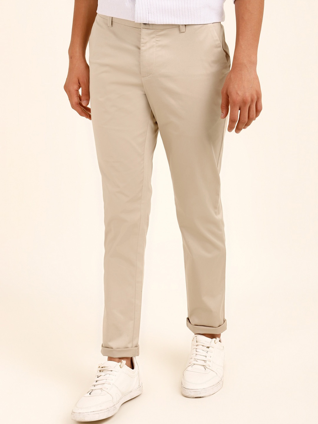 

Andamen Men Ultra Cotton Chinos Trousers, Beige