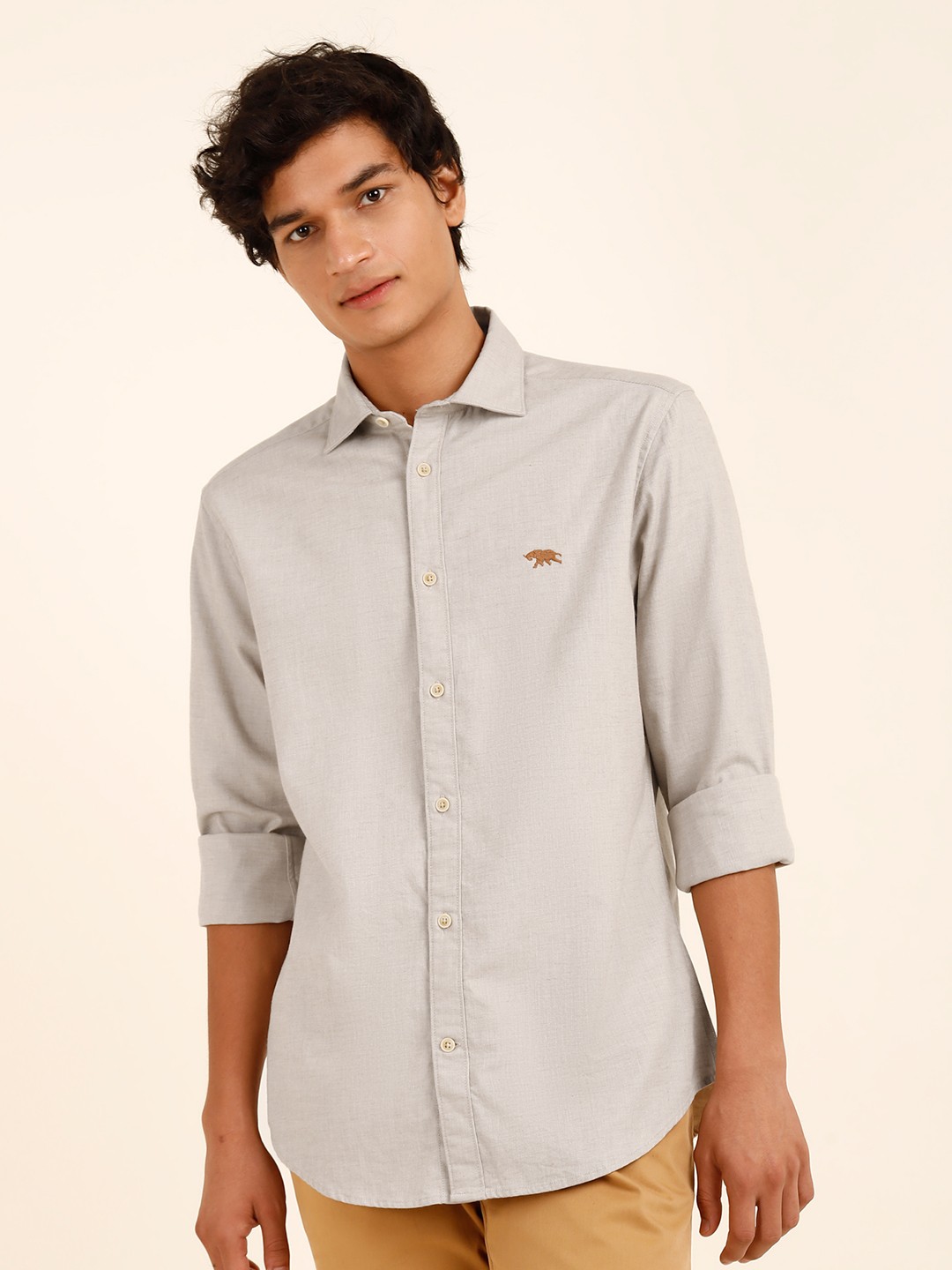 

Andamen Premium Cotton Casual Shirt, Khaki