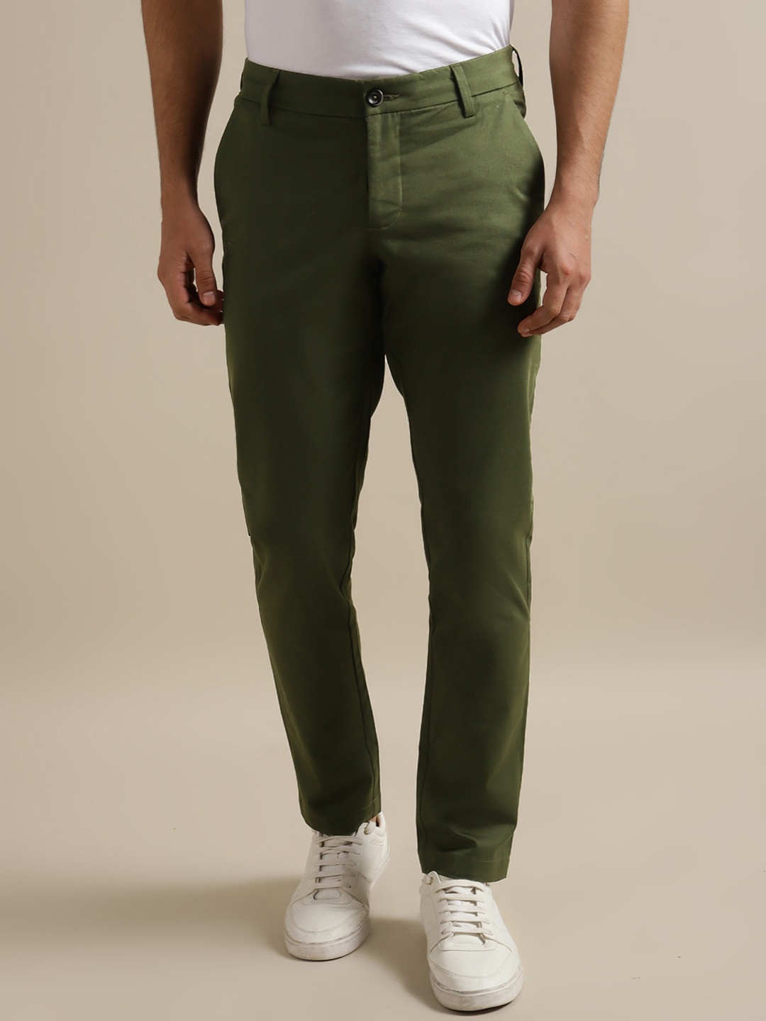 

Andamen Men Ultra Cotton Chinos Trousers, Green