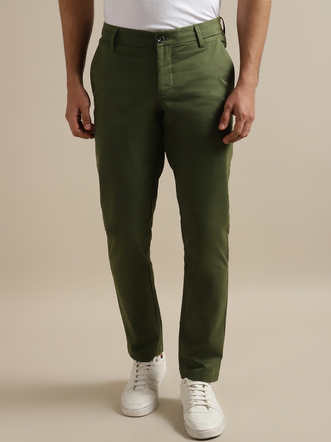 

Andamen Men Ultra Slim Fit Cotton Chinos, Green