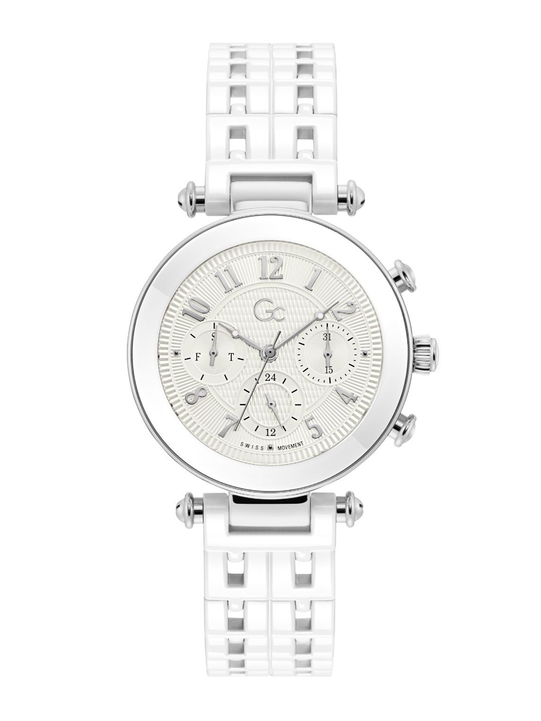 

GC Women Ceramic Bracelet Style Straps Analogue Watch Y65004L1MF, Silver