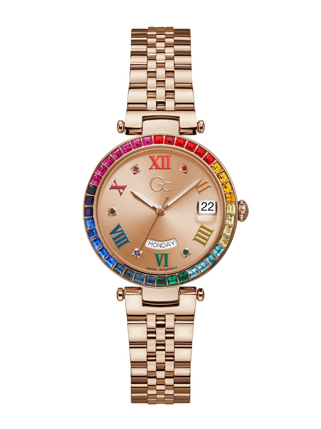 

GC Women Stainless Steel Bracelet Style Straps Watch Z01008L3MF, Rose gold
