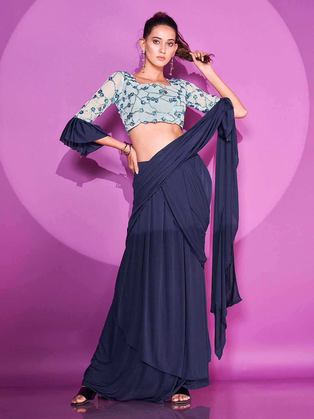 

Tikhi Imli Ready to Wear Saree, Blue