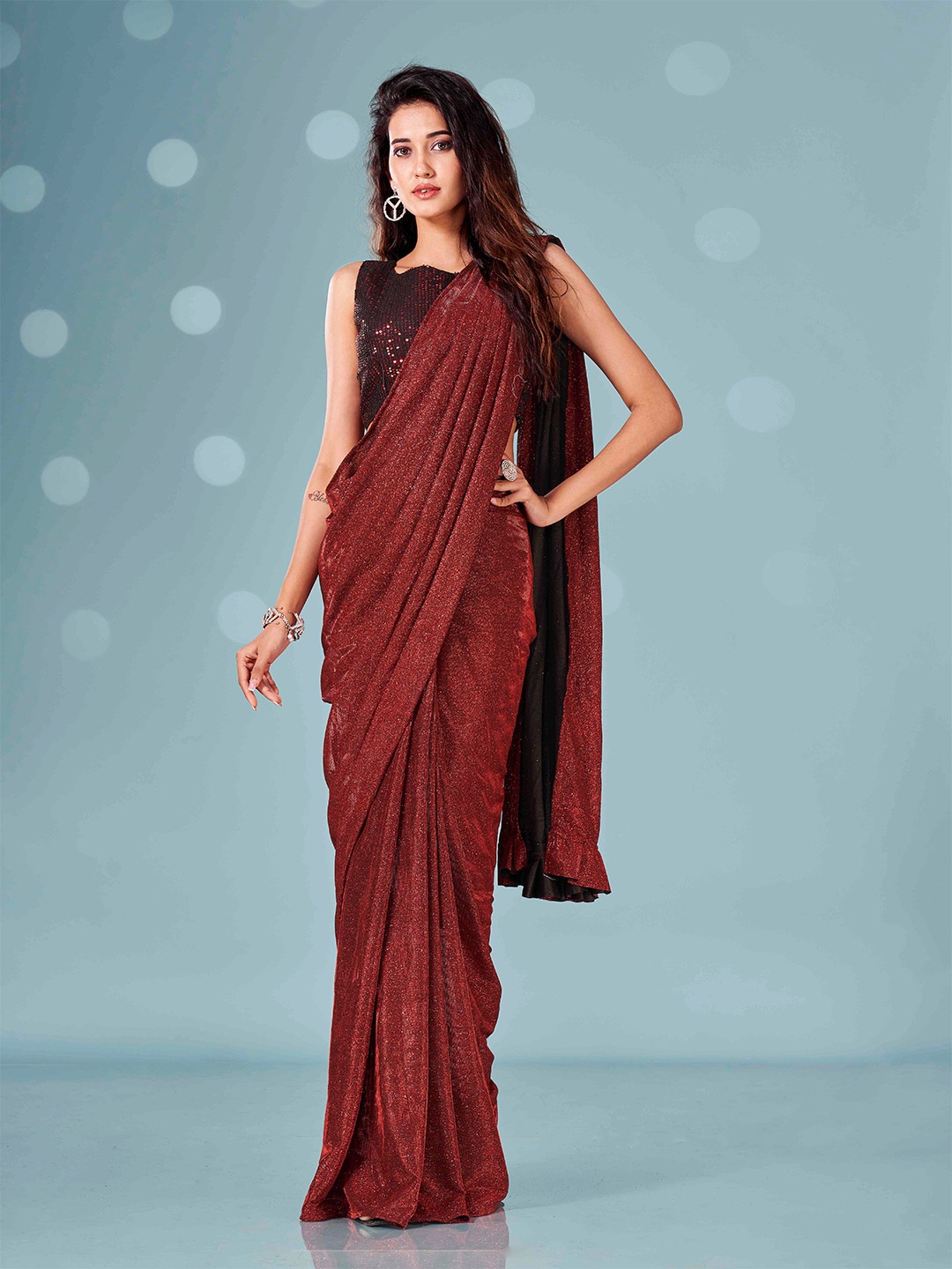 

Tikhi Imli Ready To Wear Saree, Maroon