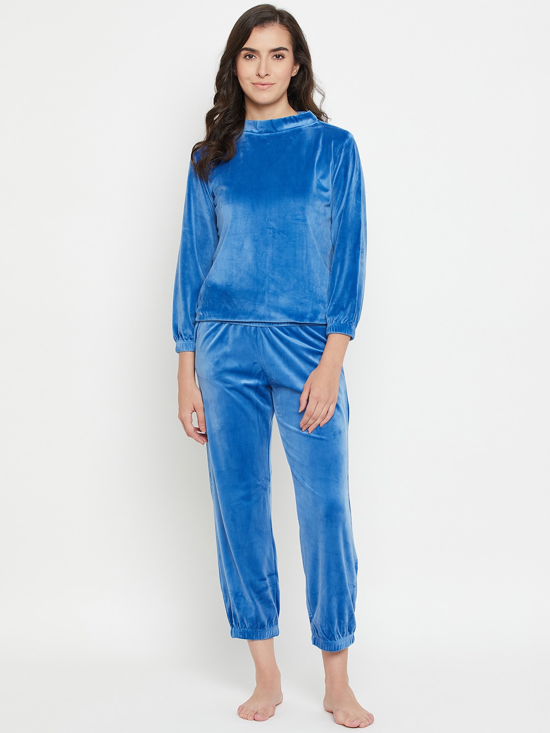 

Camey High Neck Long Sleeves T-shirt With Pyjamas, Blue