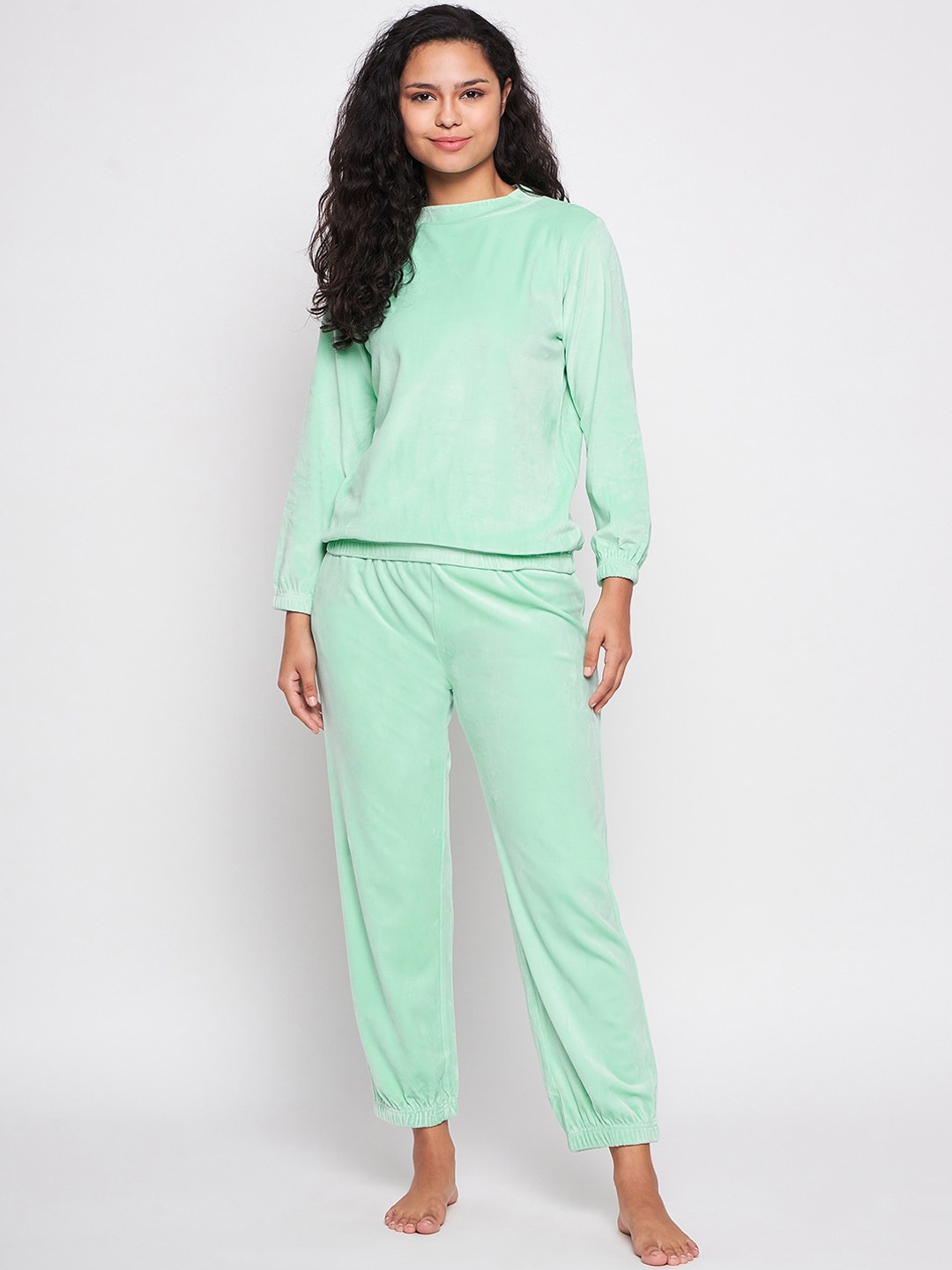 

Camey Round Neck T-Shirt With Joggers, Green