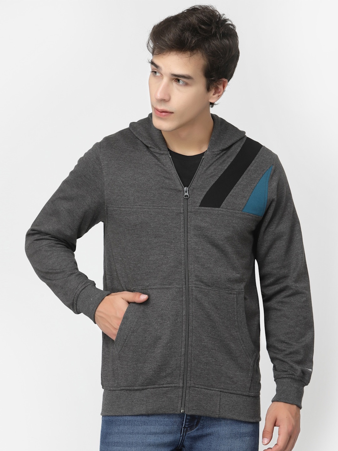 

Kalt Graphic Printed Hooded Sweatshirt, Charcoal