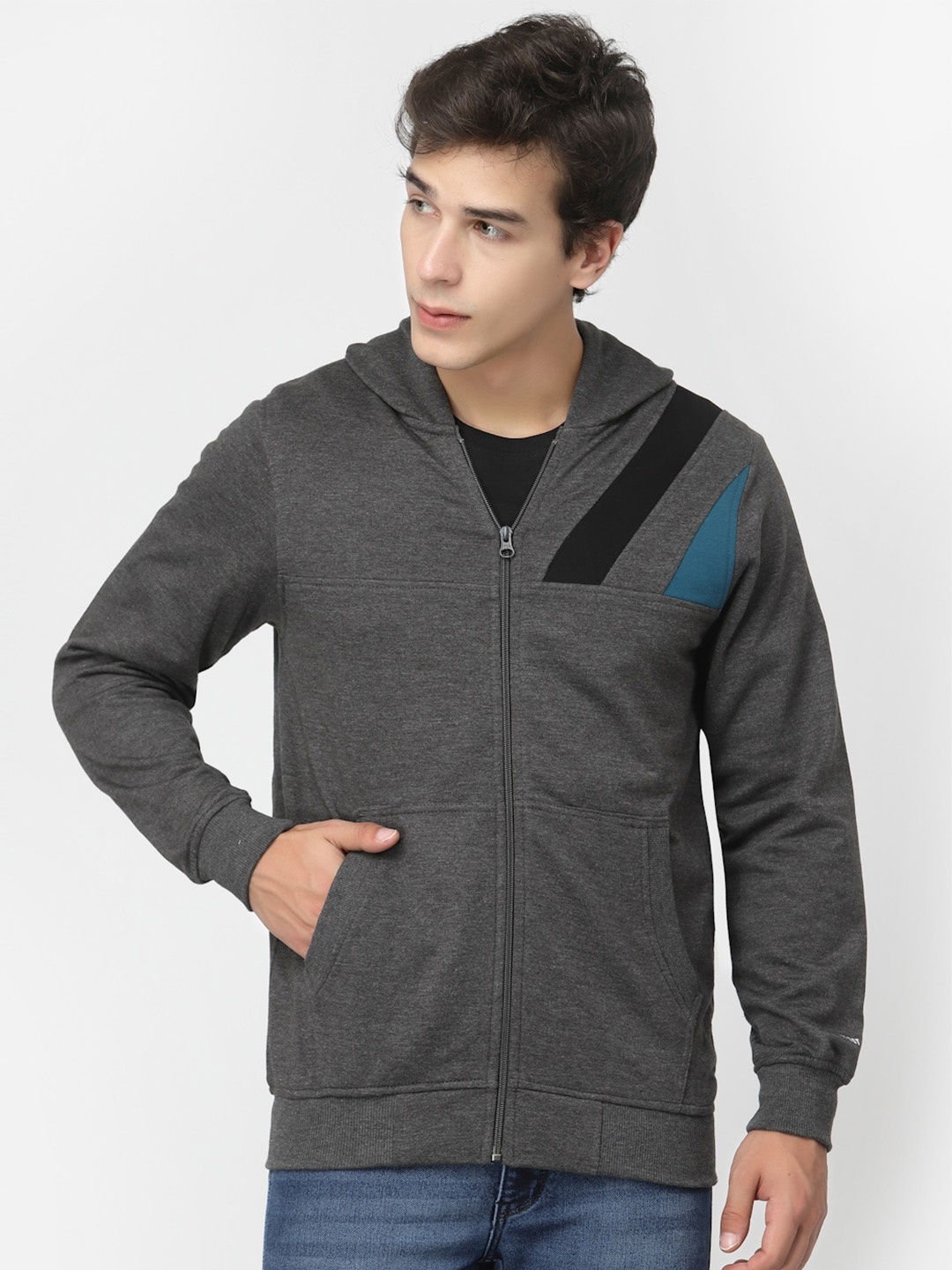 

Kalt Graphic Printed Hooded Sweatshirt, Charcoal