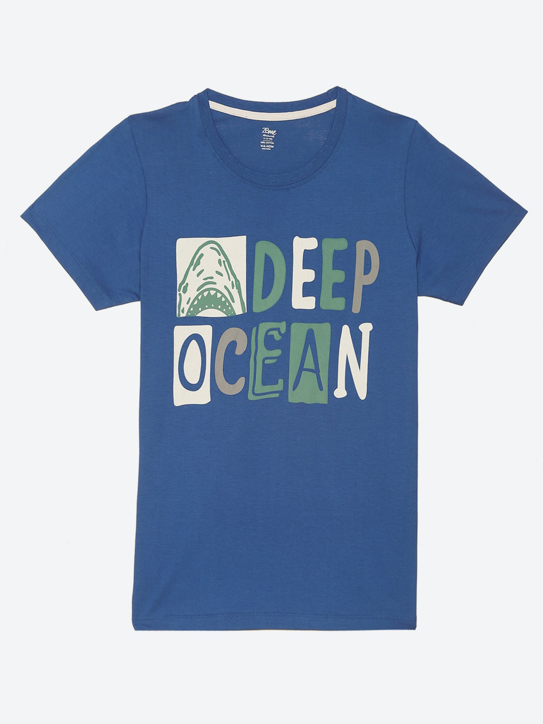 

2Bme Boys Typography Printed Round Neck Cotton T-shirt, Navy blue