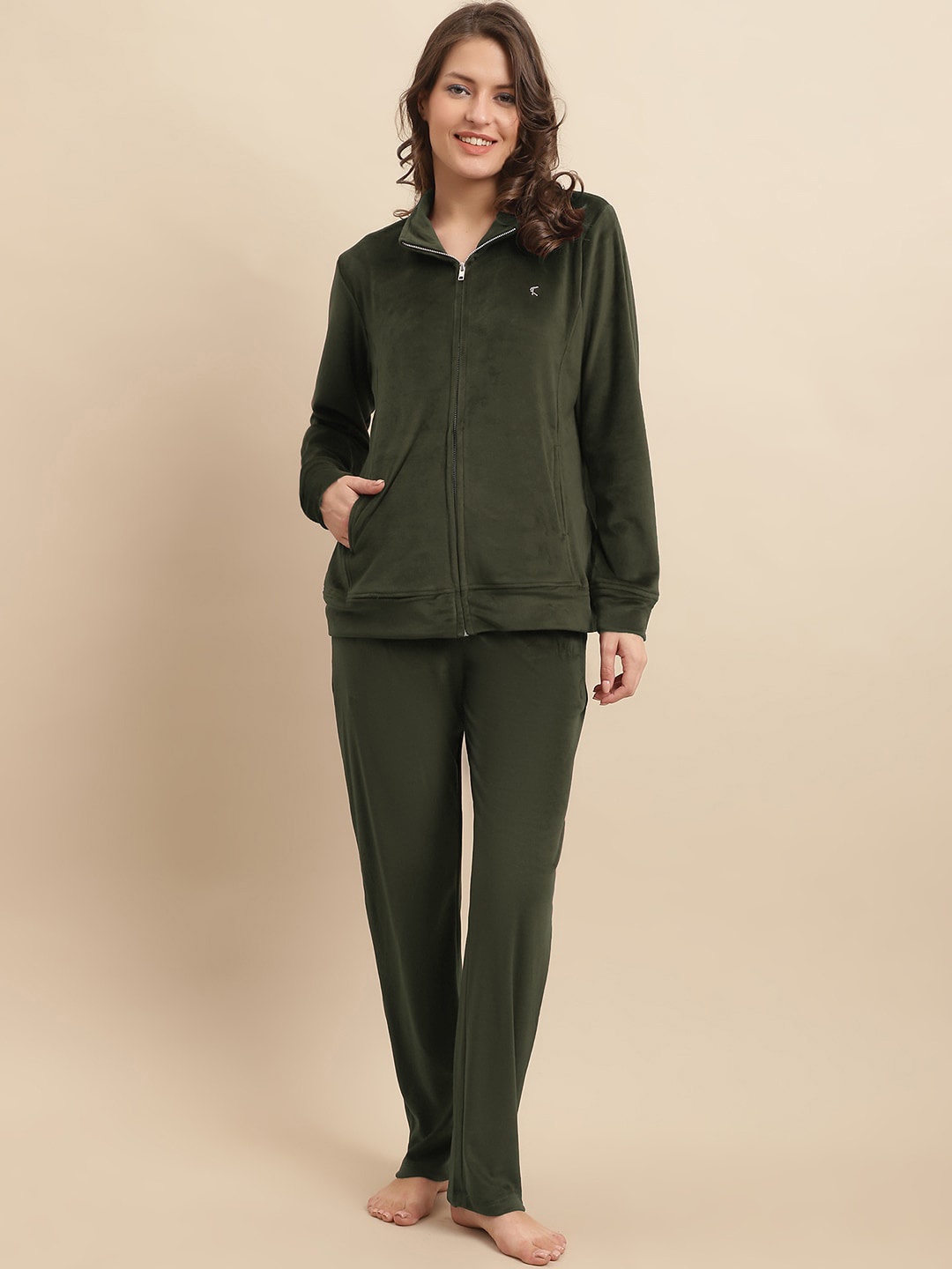 

Kanvin Shirt With Pyjama Night suit, Olive