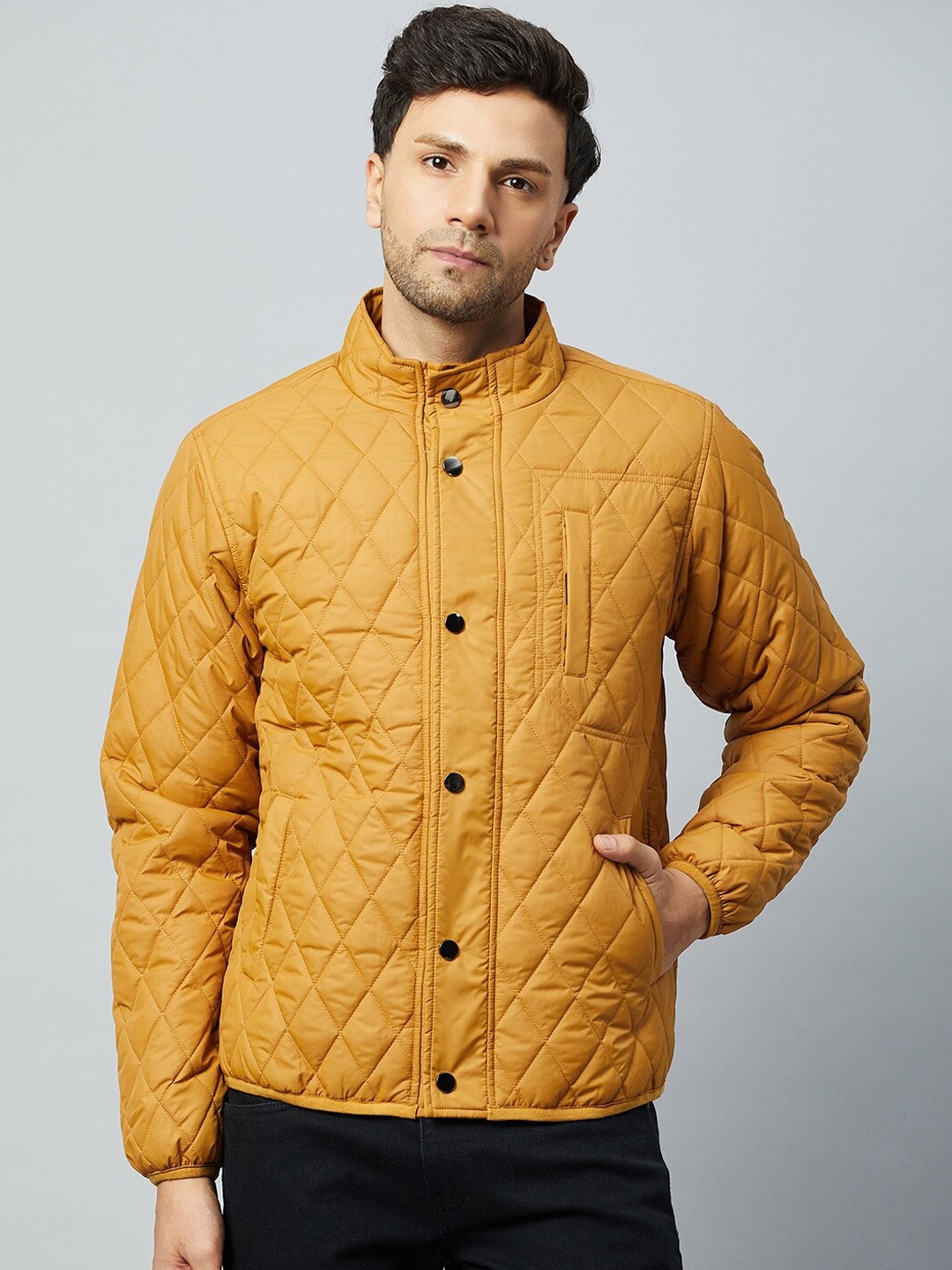 

Club York Self Design Lightweight Quilted Jacket, Mustard