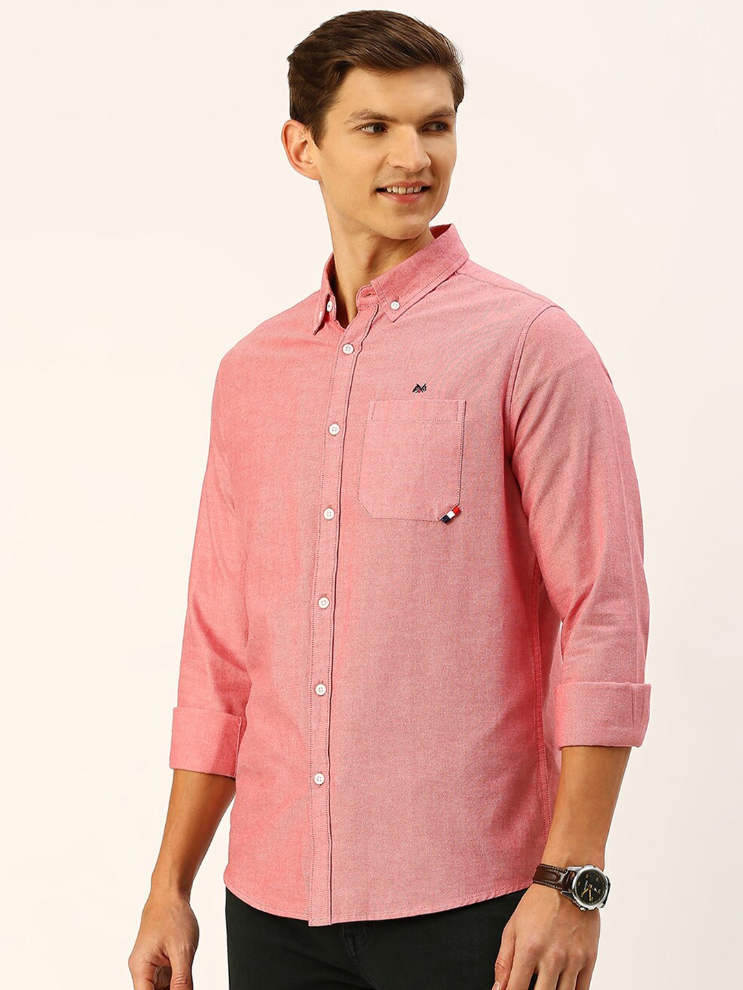 

Thomas Scott Classic Slim Fit Pure Cotton Opaque Casual Shirt, Red