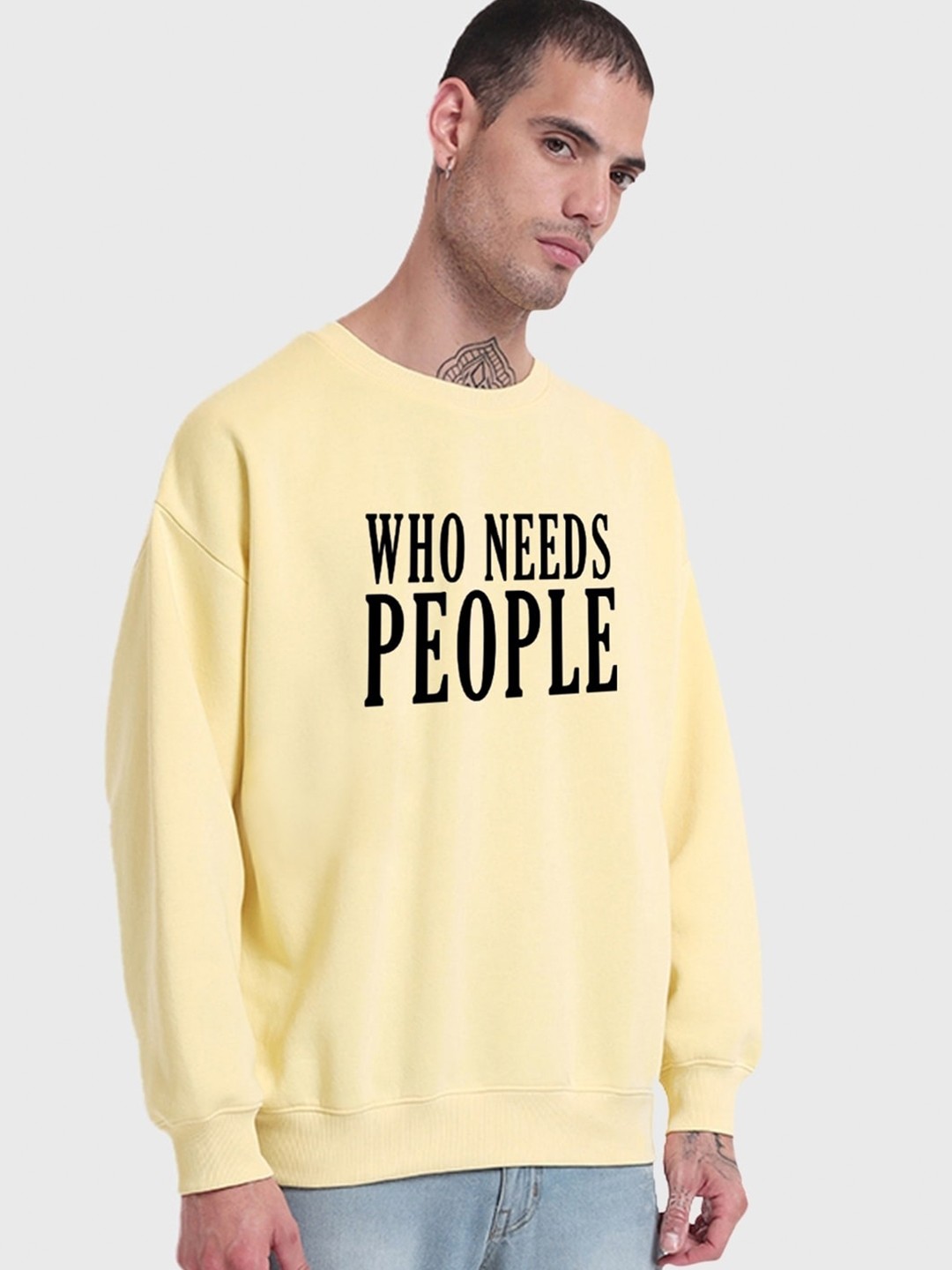 

Bewakoof Yellow Typography Printed Sweatshirt
