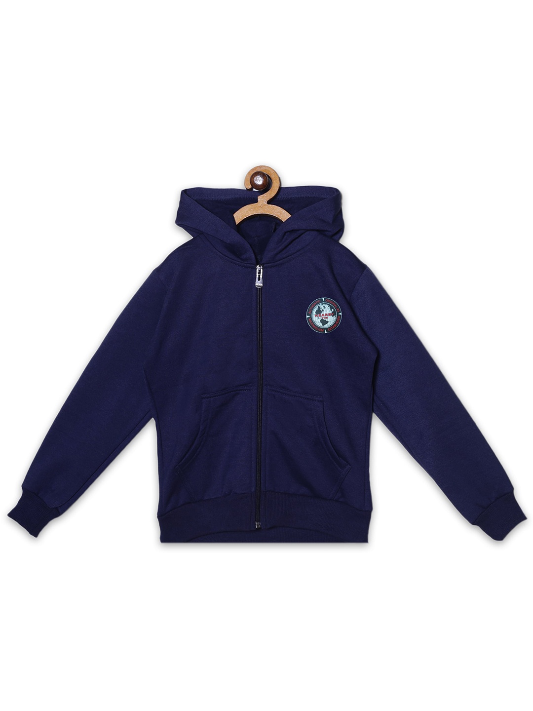 

Fashionable Girls Hooded Applique Sweatshirt, Navy blue