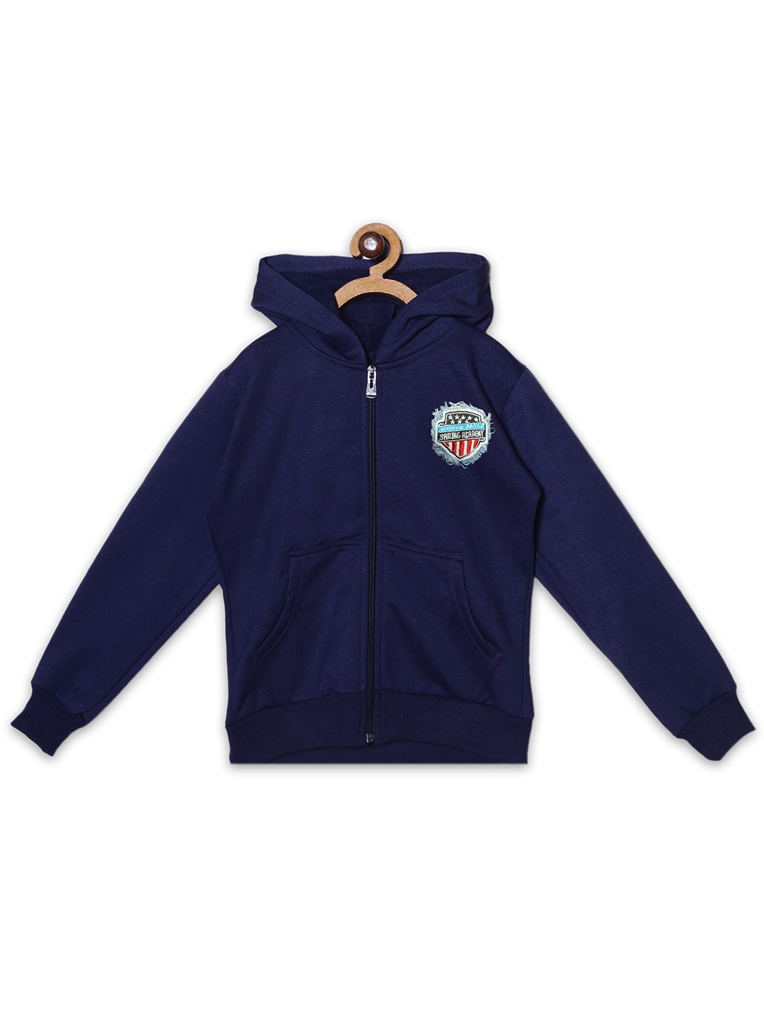 

Fashionable Girls Hooded Applique Sweatshirt, Navy blue