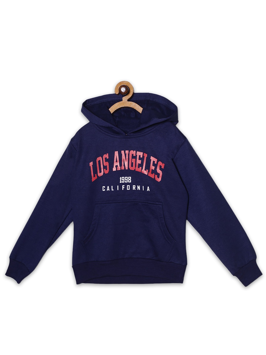 

Fashionable Girls Typography Printed Hooded Sweatshirt, Navy blue