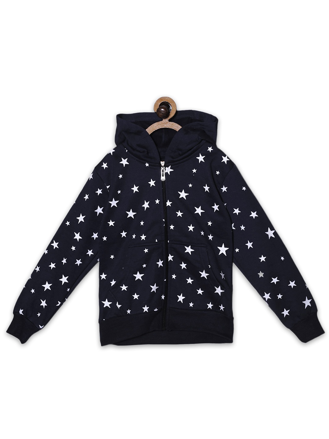 

Fashionable Girls Conversational Printed Hooded Sweatshirt, Black
