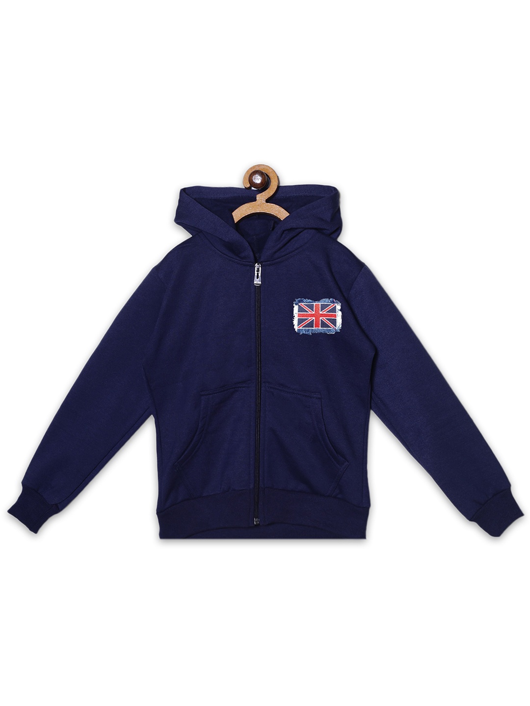 

Fashionable Girls Hooded Applique Sweatshirt, Navy blue