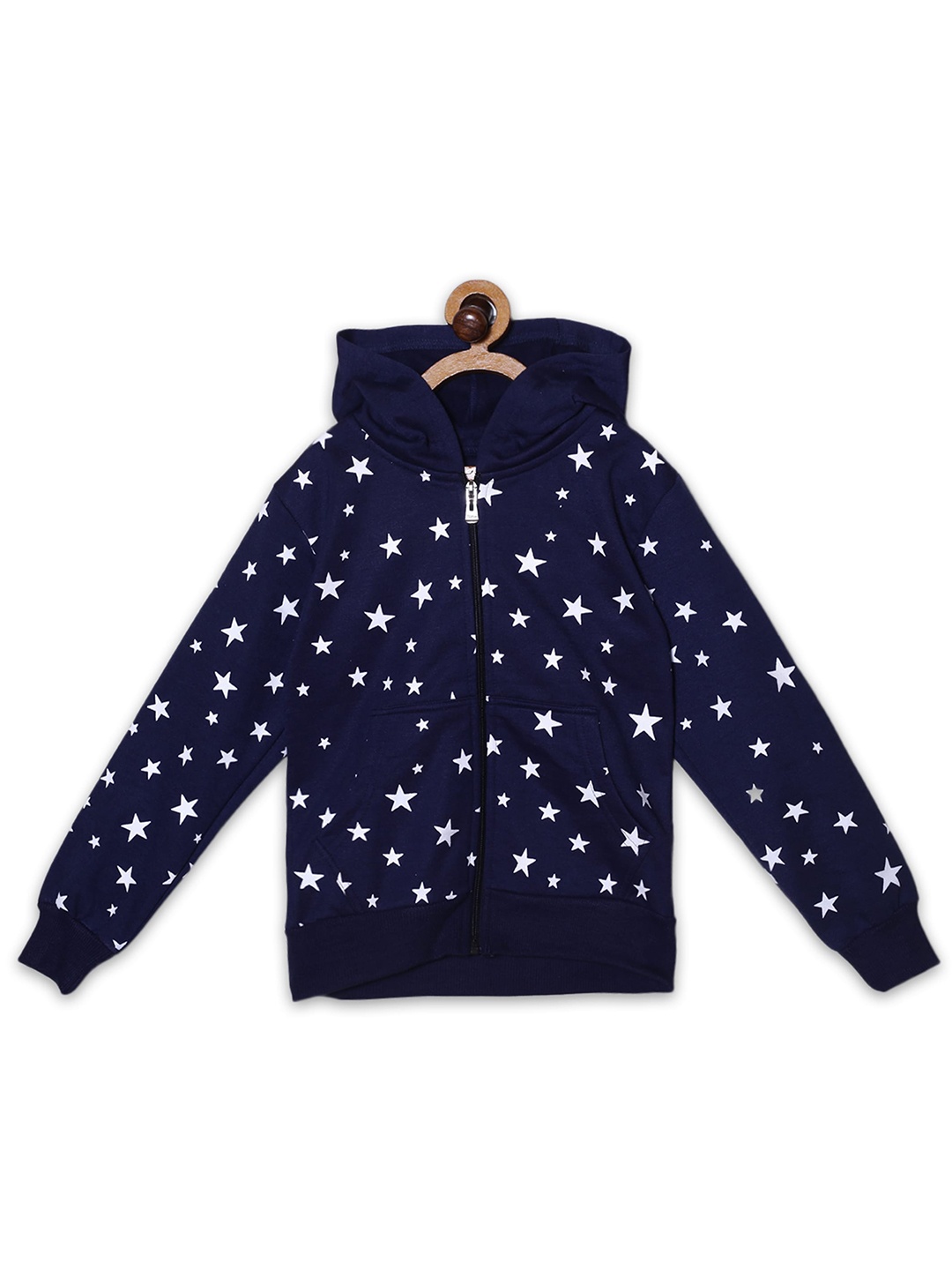 

Fashionable Girls Conversational Printed Hooded Sweatshirt, Navy blue