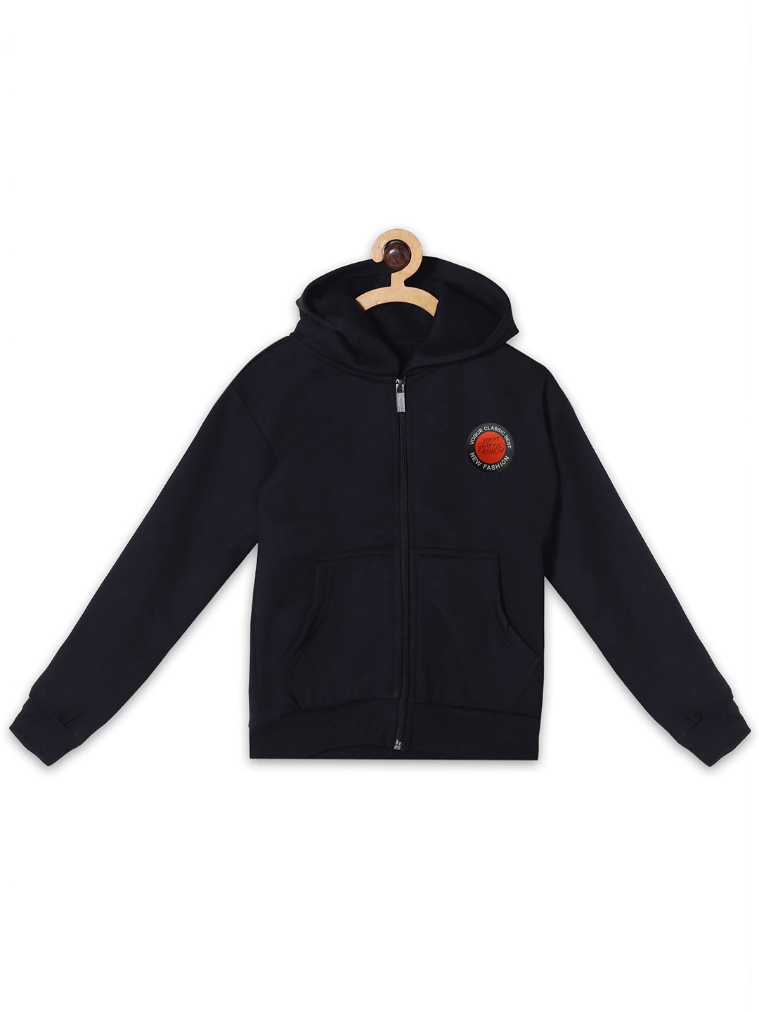 

Fashionable Girls Hooded Applique Sweatshirt, Black
