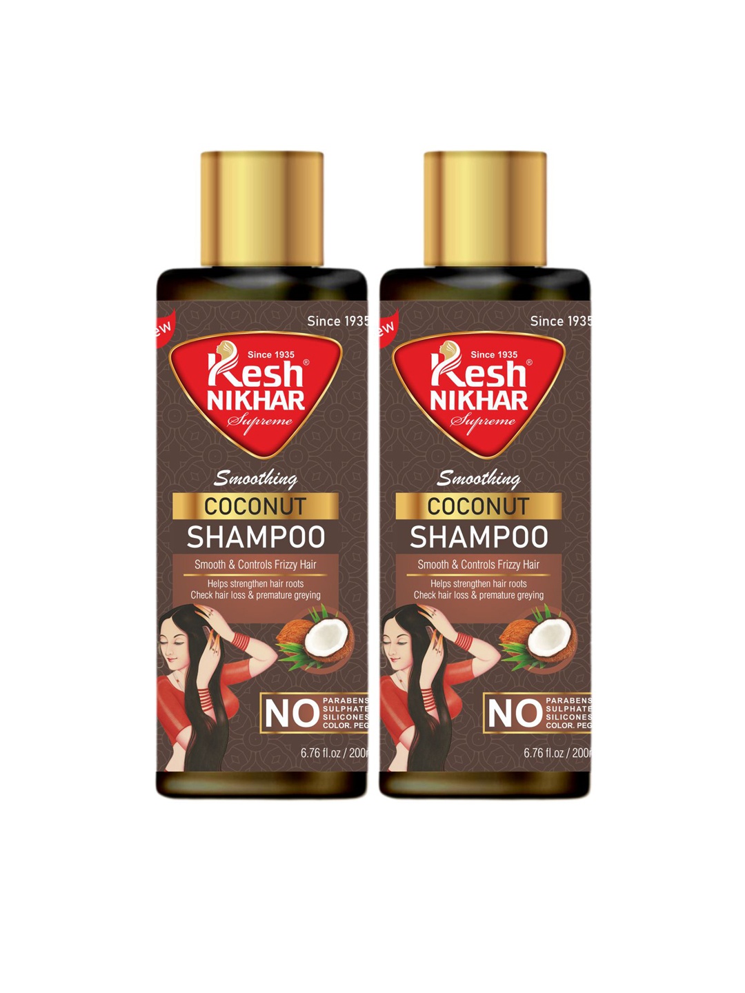 

Kesh Nikhar Coconut Set Of 2 Shampoo 200ml Each, Brown