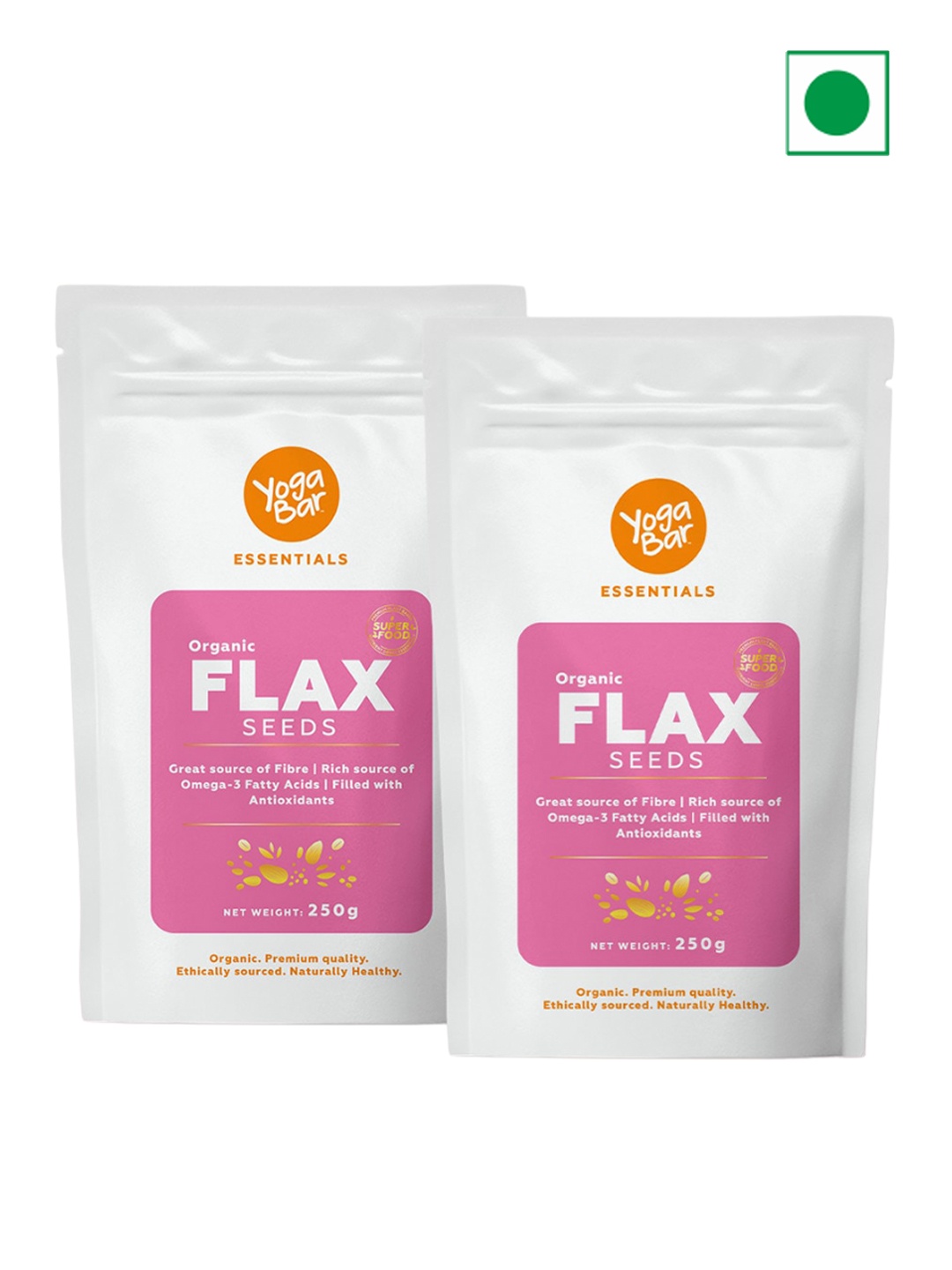 

Yogabar Set Of 2 Flax Seeds 250-gms Each, Pink