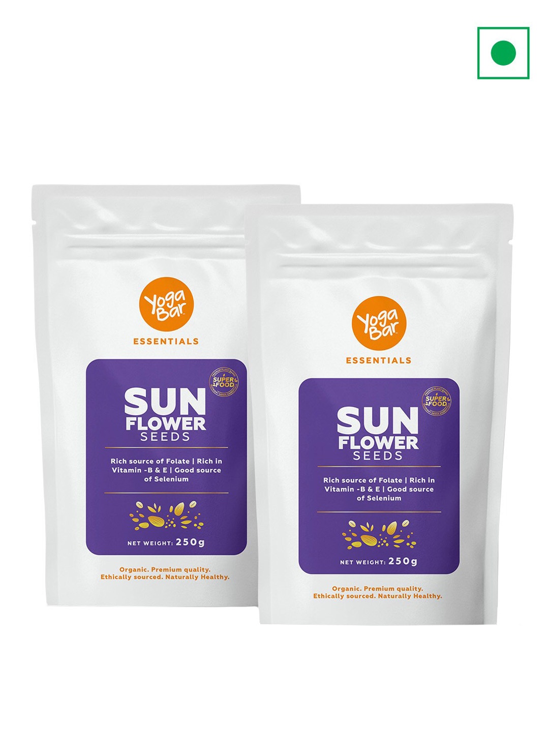 

Yogabar Set Of 2 Sunflower Seeds-250 g Each, Purple