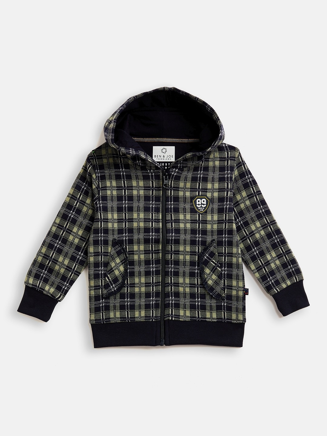 

Ben & Joe Boys Checked Hooded Fleece Sweatshirt, Green