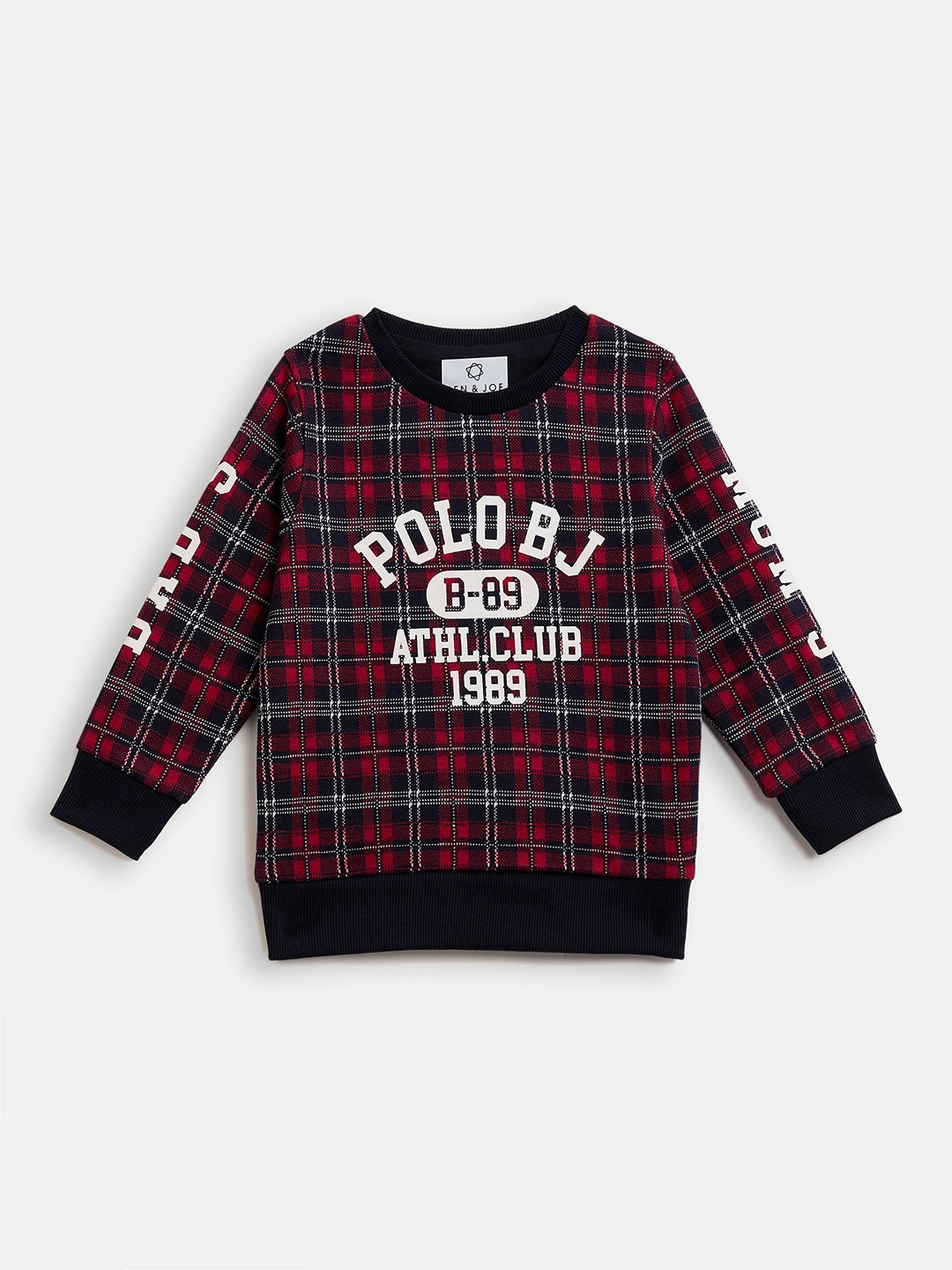 

Ben & Joe Boys Checked Fleece Pullover, Red