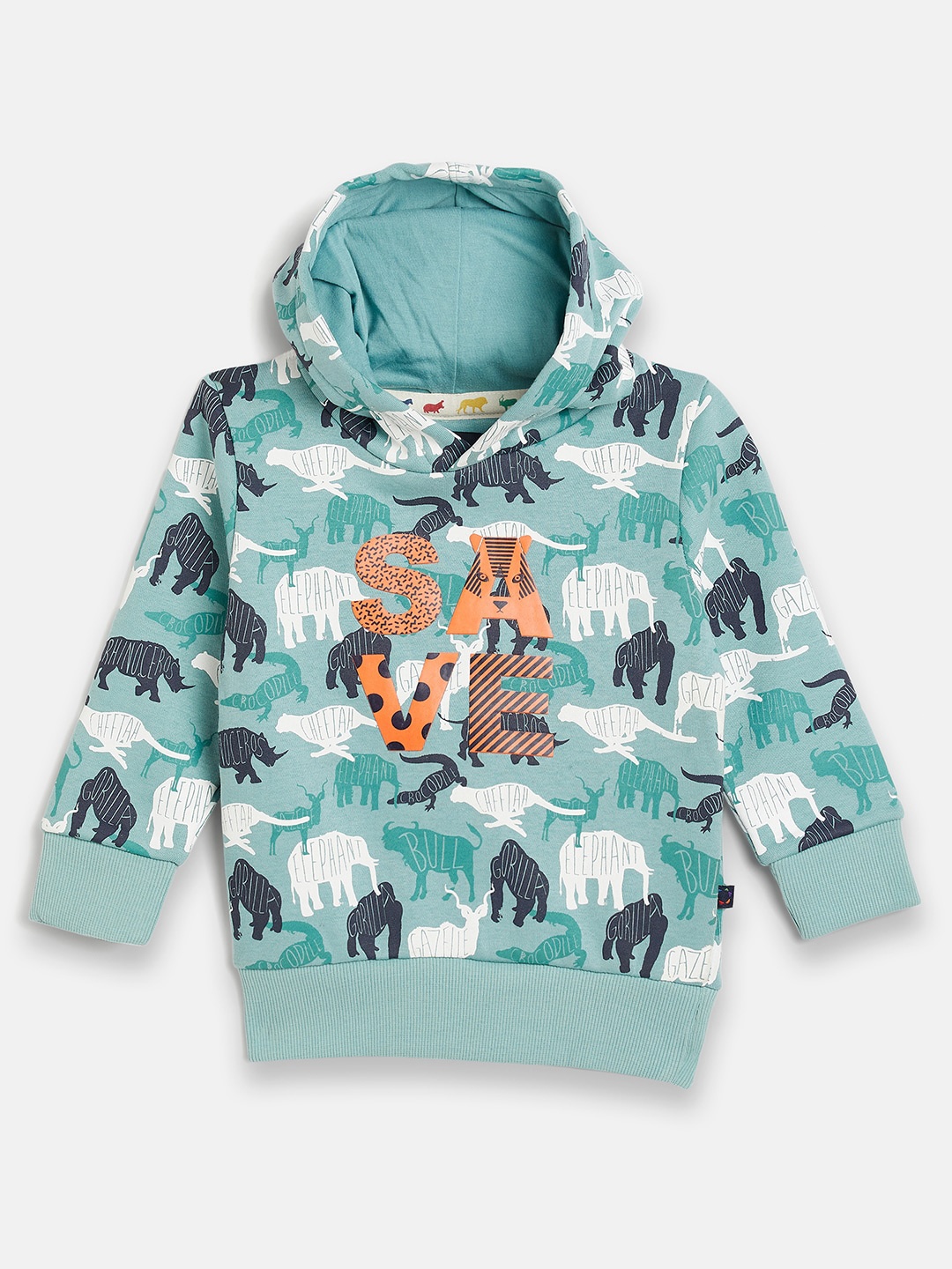 

Ben & Joe Boys Conversational Printed Hooded Pullover, Blue